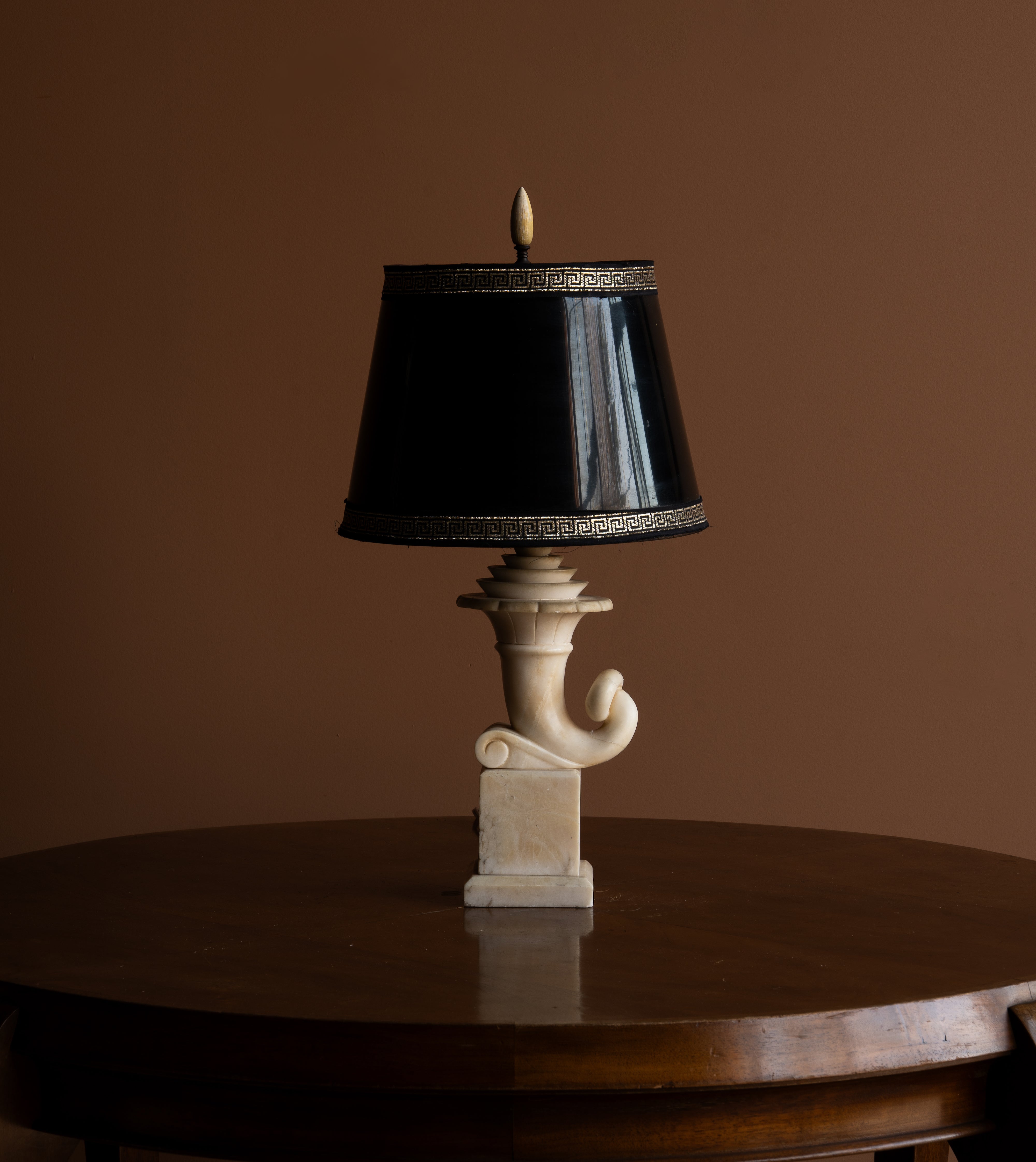 Art Deco Marble Cornucopia Table Lamp