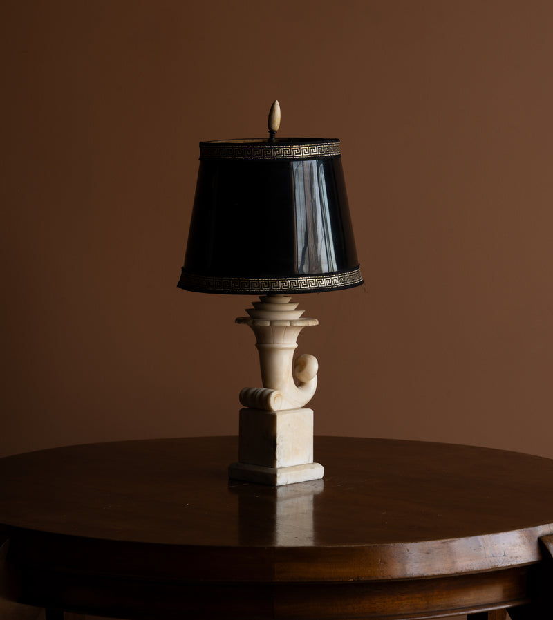Art Deco Marble Cornucopia Table Lamp