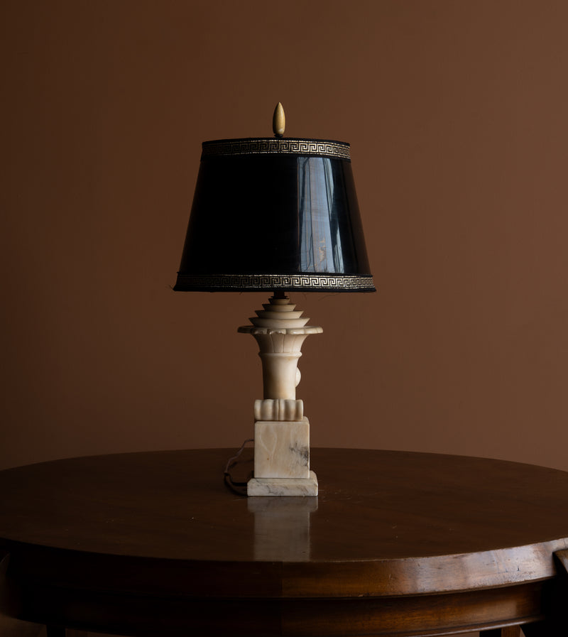 Art Deco Marble Cornucopia Table Lamp