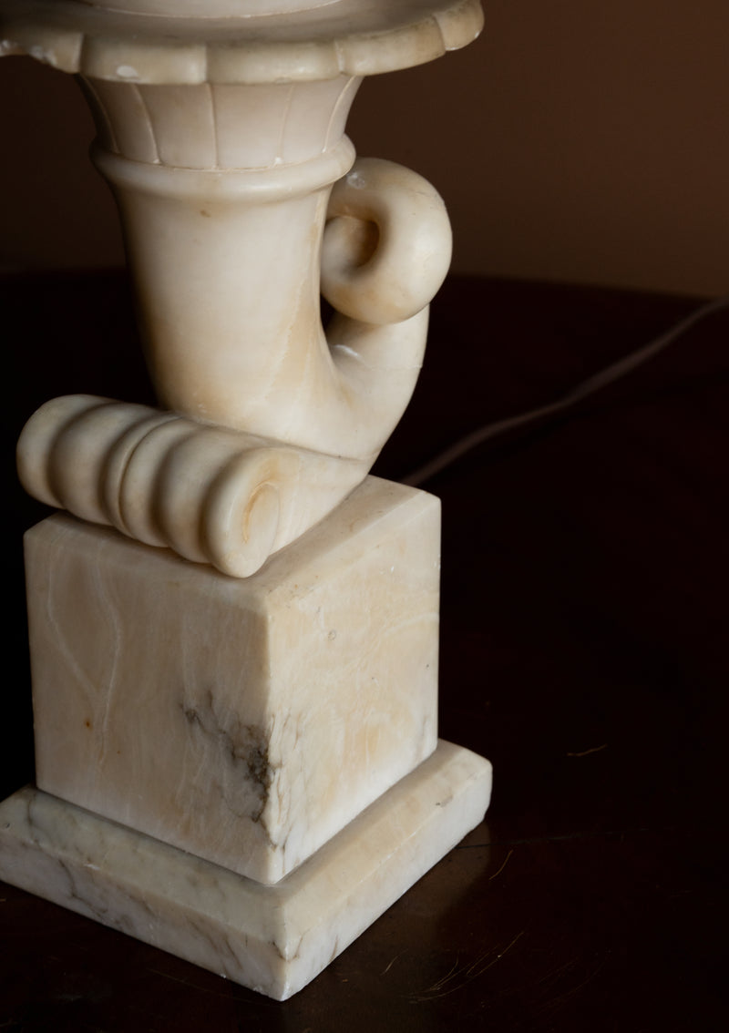 Art Deco Marble Cornucopia Table Lamp