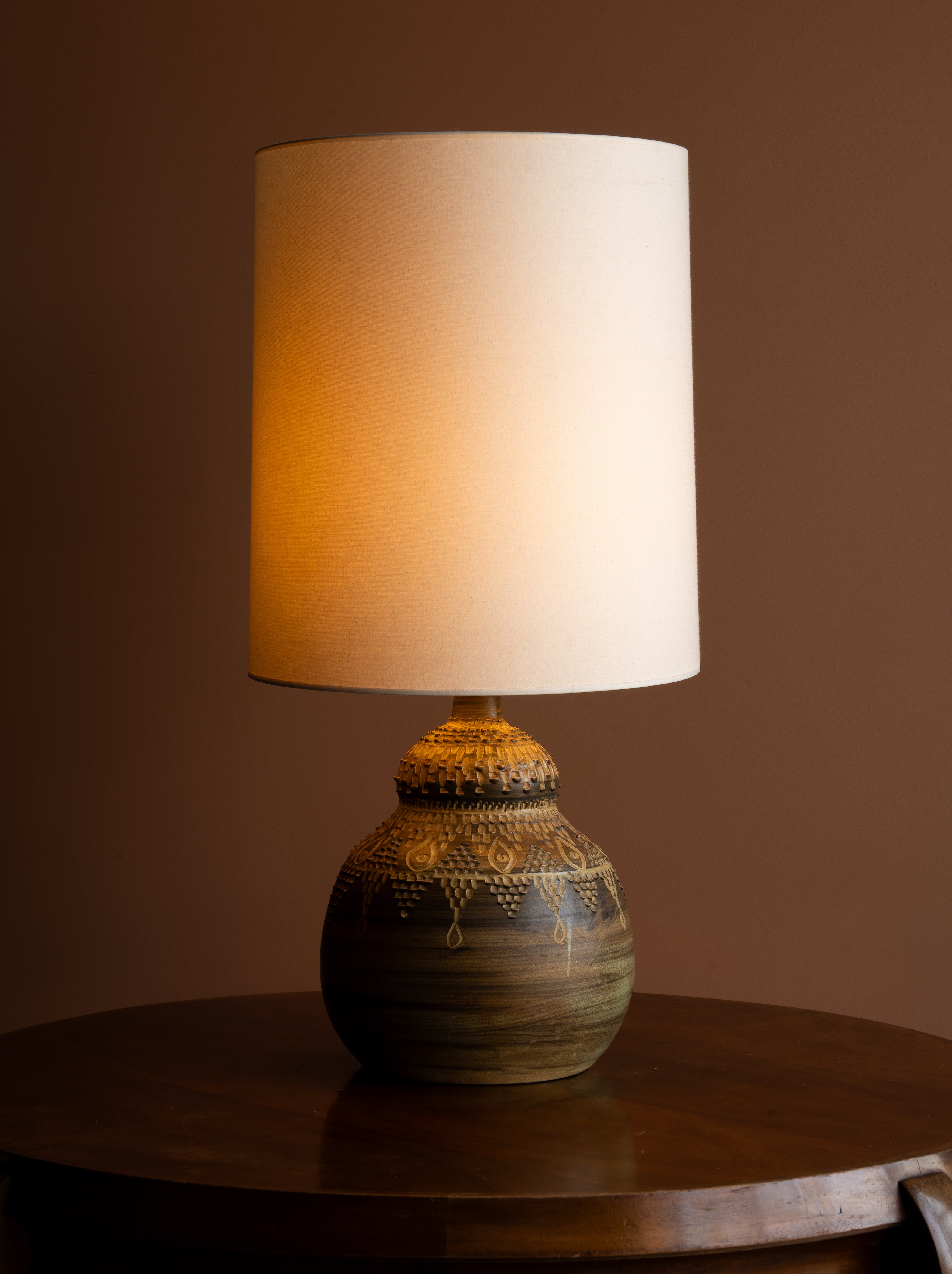 Vintage Hand Thrown Ceramic Lamp
