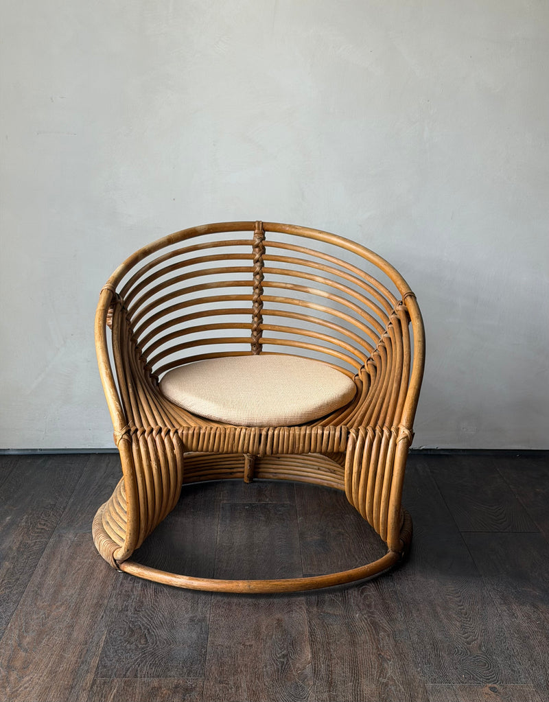 Sculptural Bent Rattan Lounge Chair