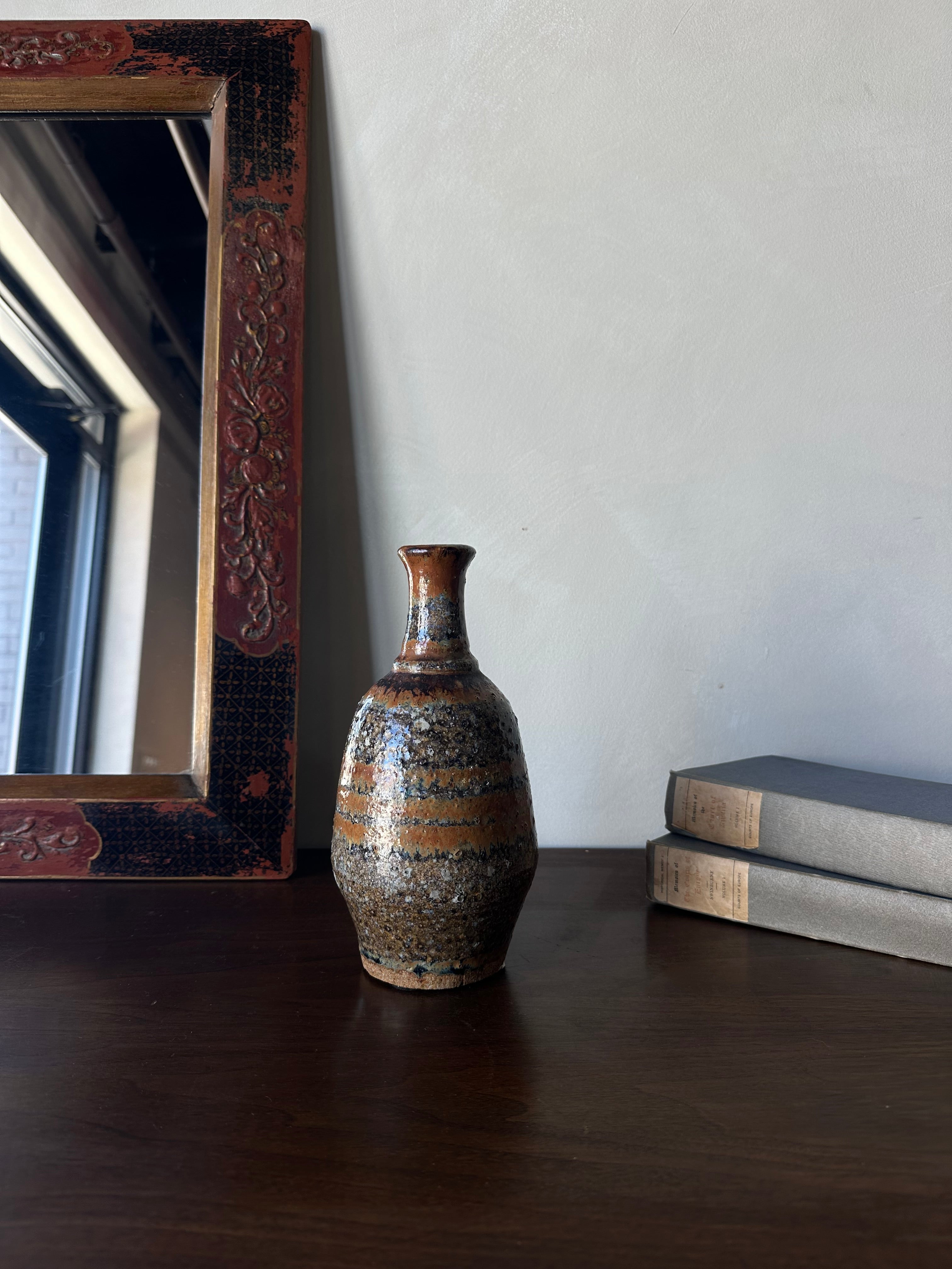 Vintage Shigaraki-yaki Brown Glazed Vase
