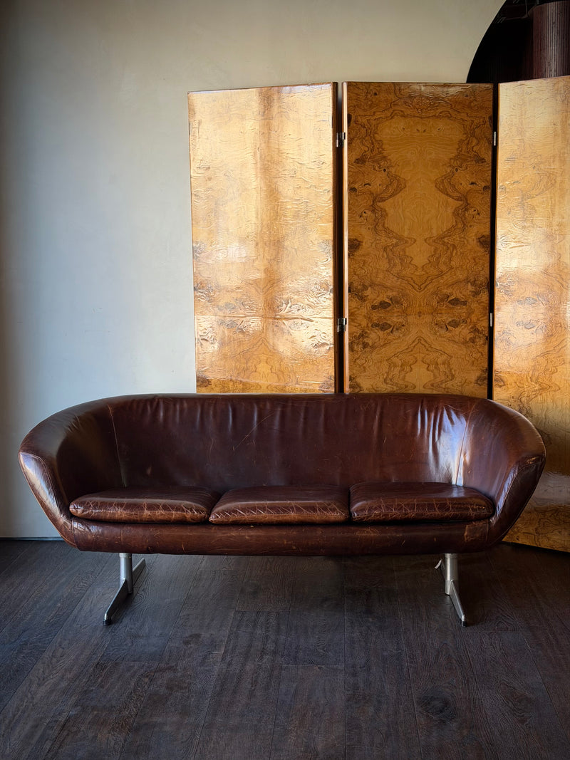 Swedish Mid-Century Leather Pod Sofa, 1960s