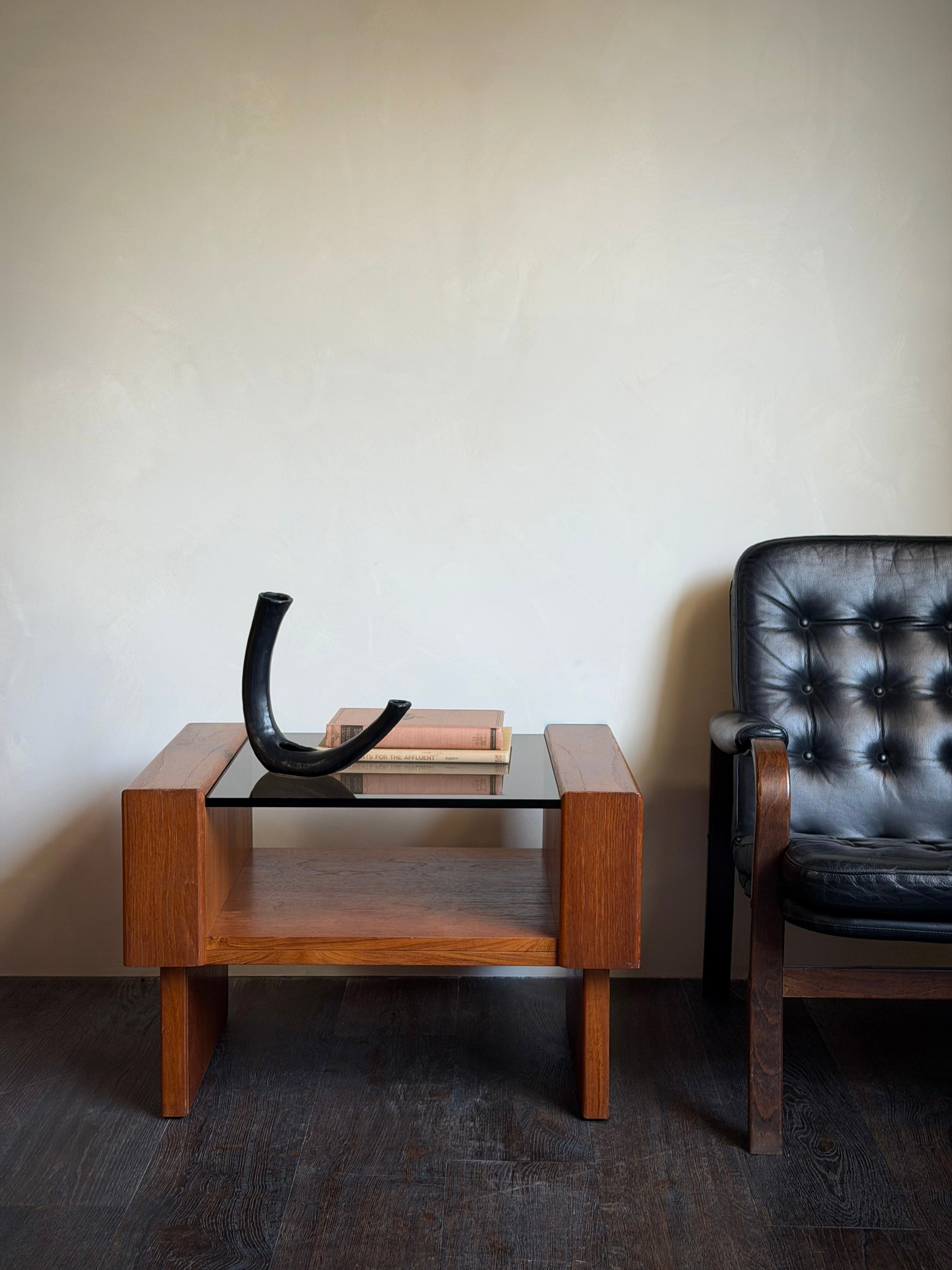 Side Table Black Glass