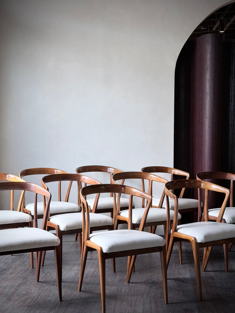Bertha Schaefer Walnut Dining Chairs, Set of 10