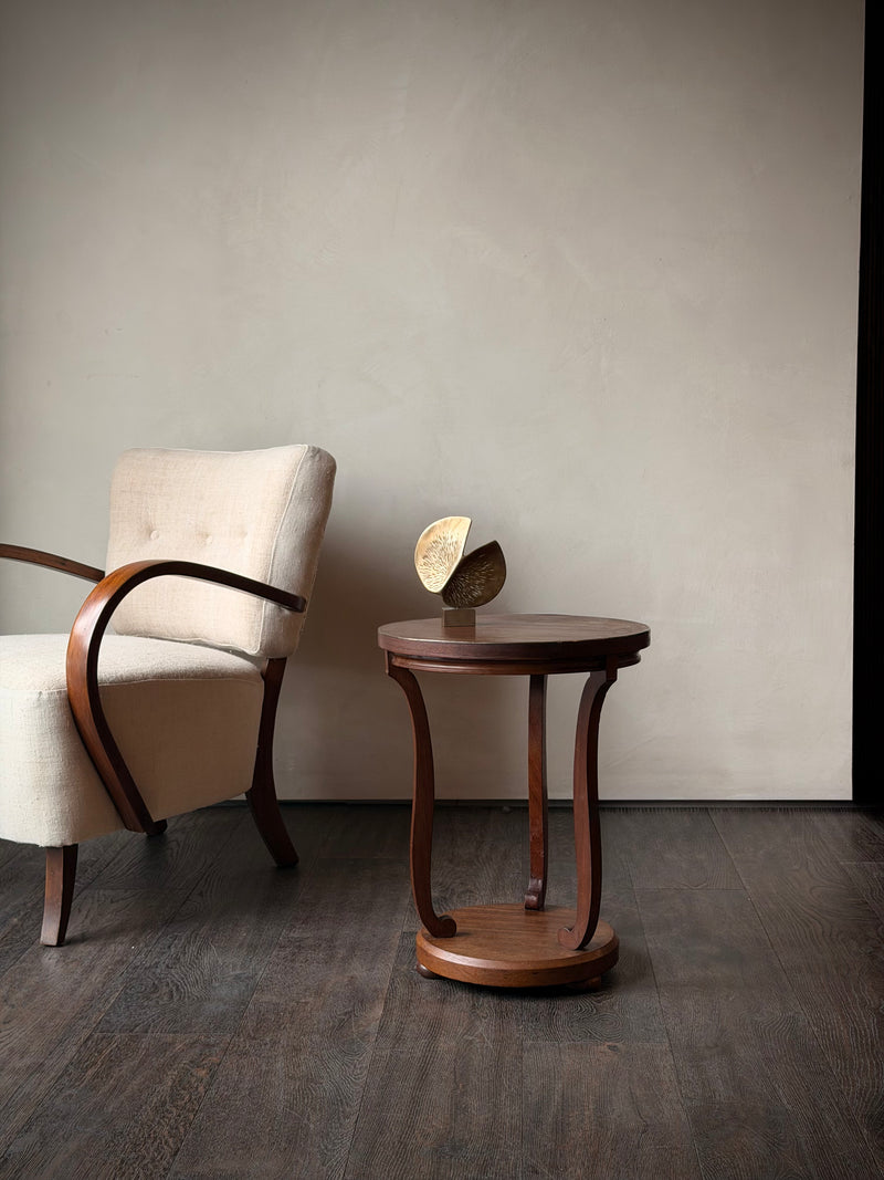 French Art Deco Walnut Side Table