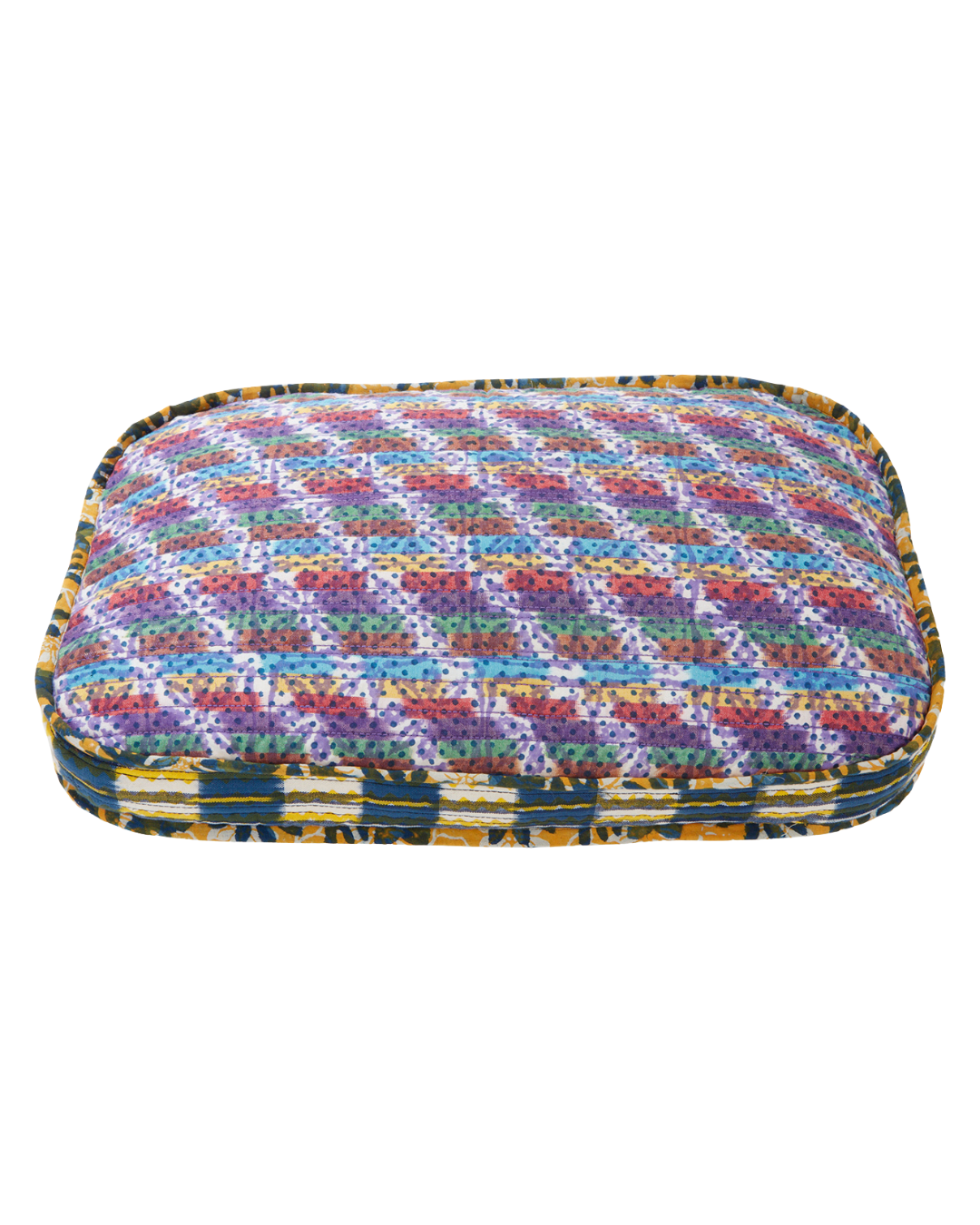 Gregory Parkinson Diamond Flower Indigo Rectangle Pillow
