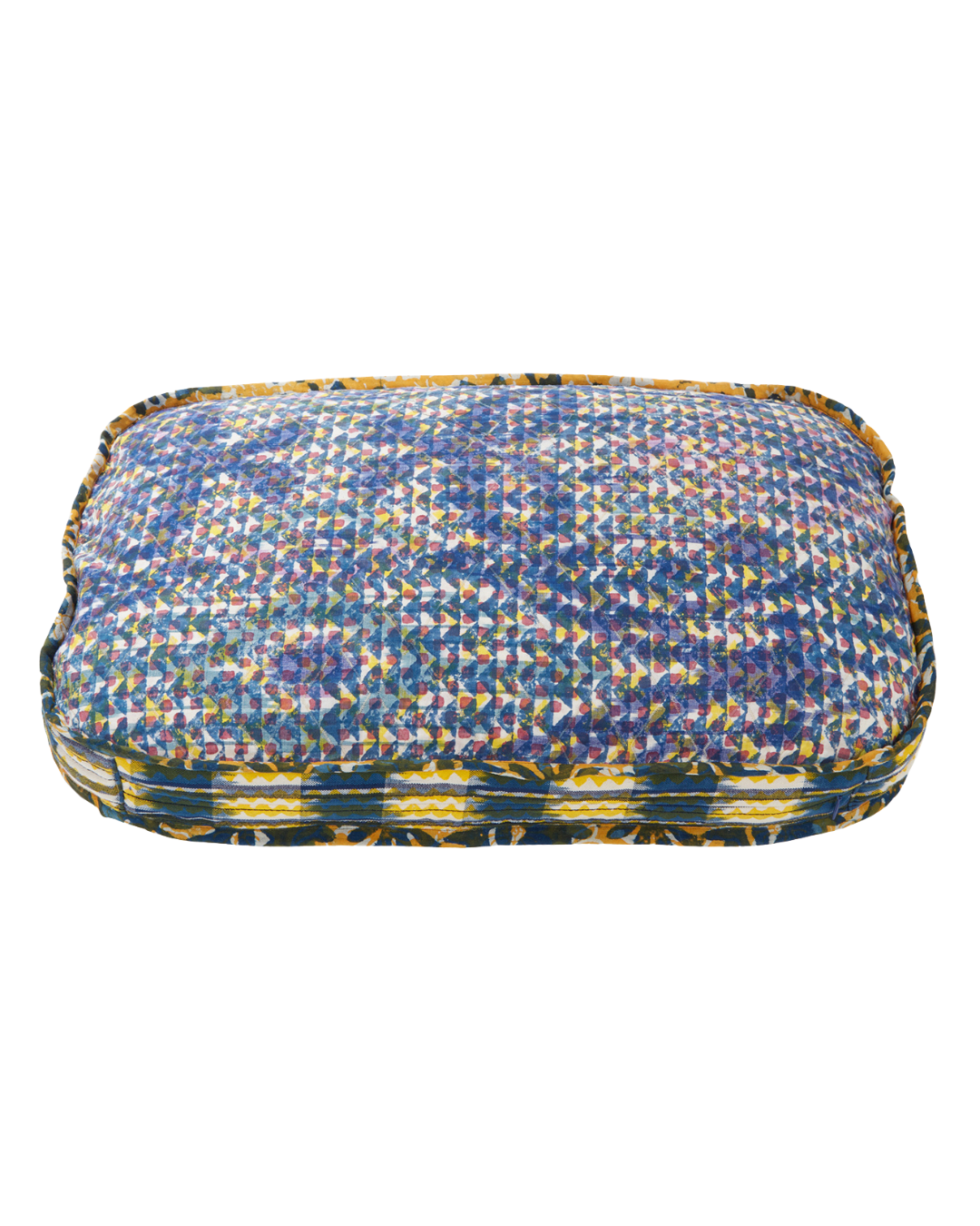 Gregory Parkinson Diamond Flower Indigo Rectangle Pillow