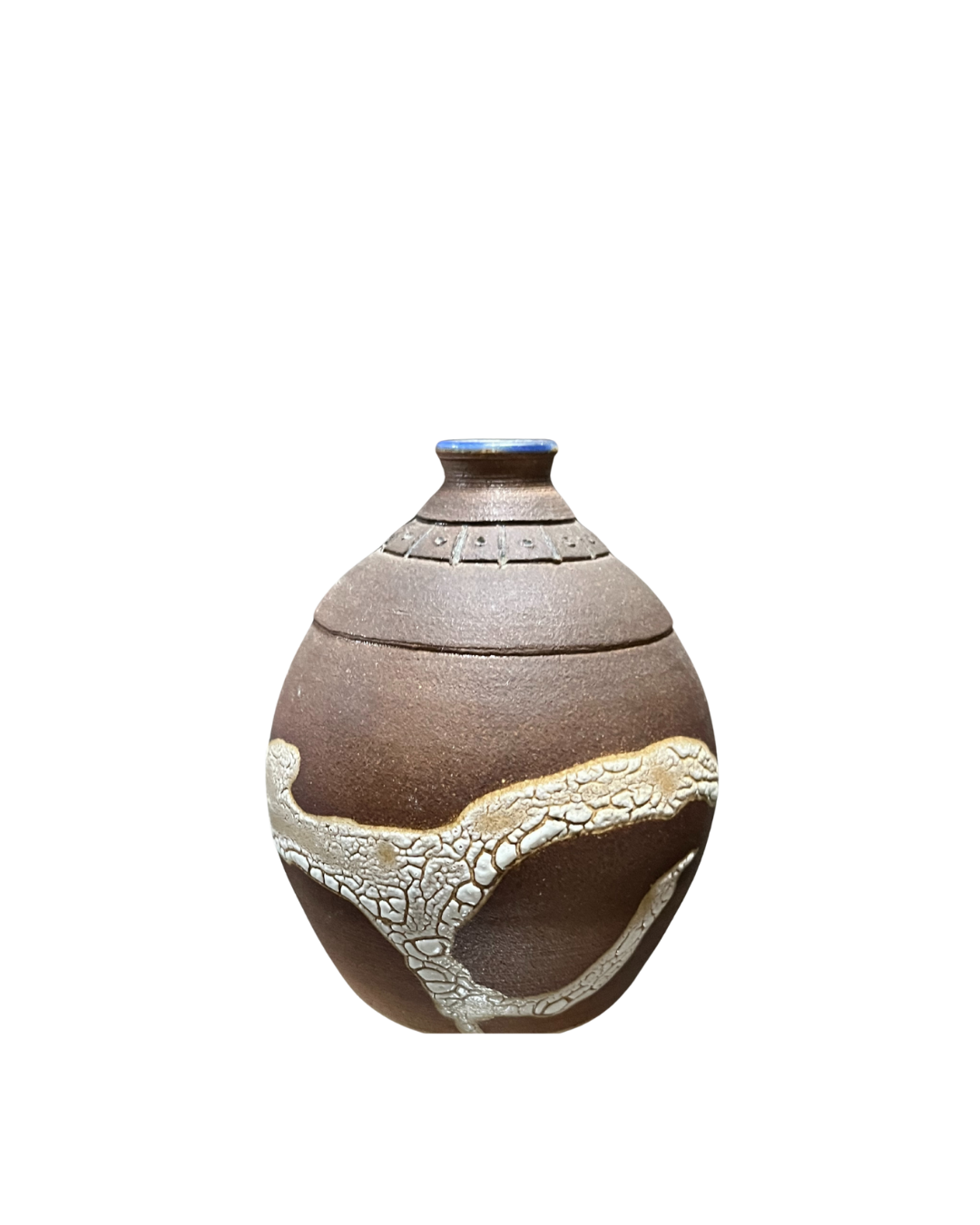 Rust and White Bud Vase