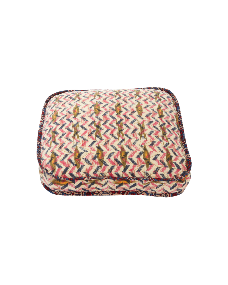Gregory Parkinson Floral Blue Zig Zag Square Pillow