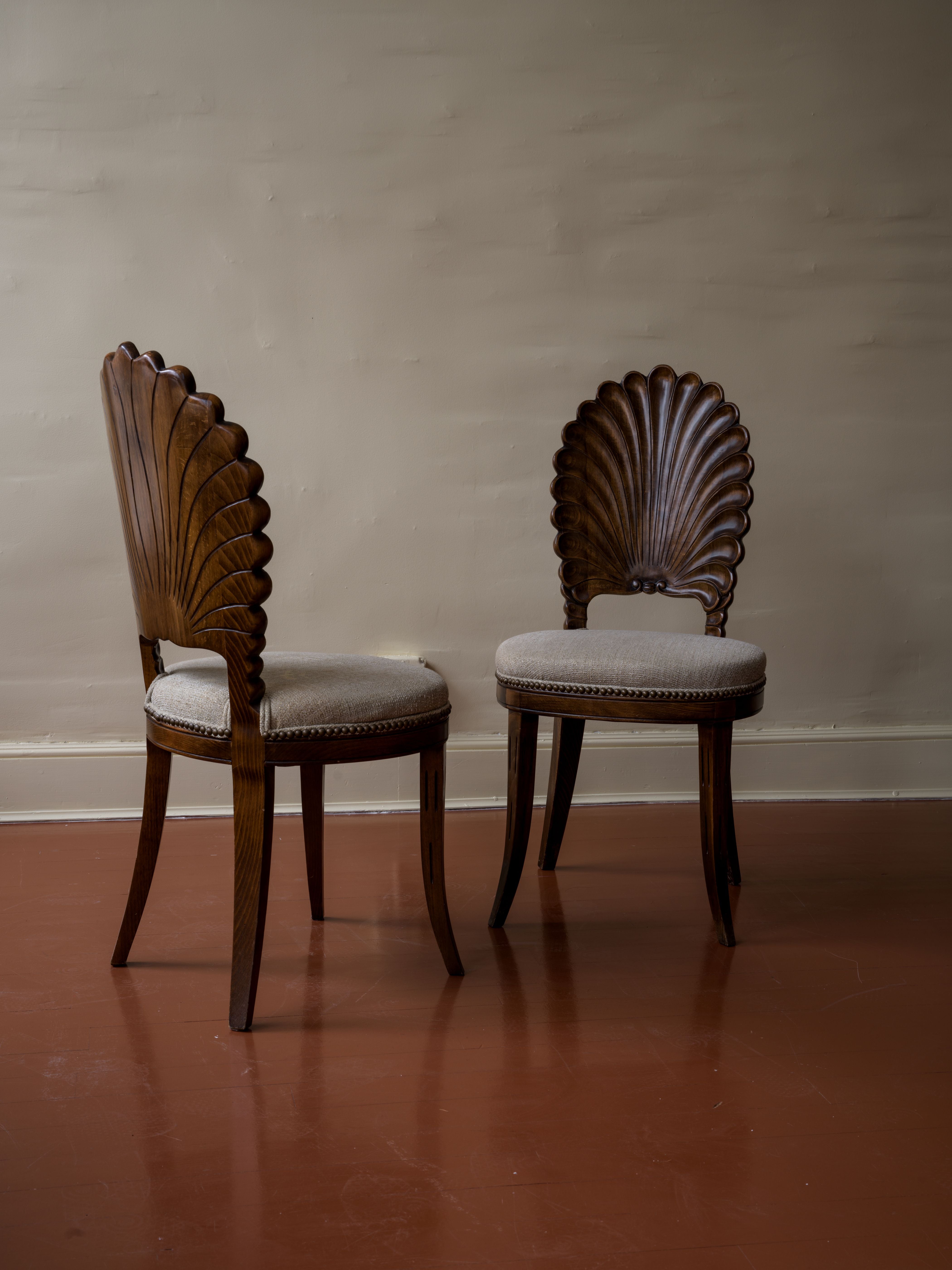Grotto Style Side Chairs, Pair