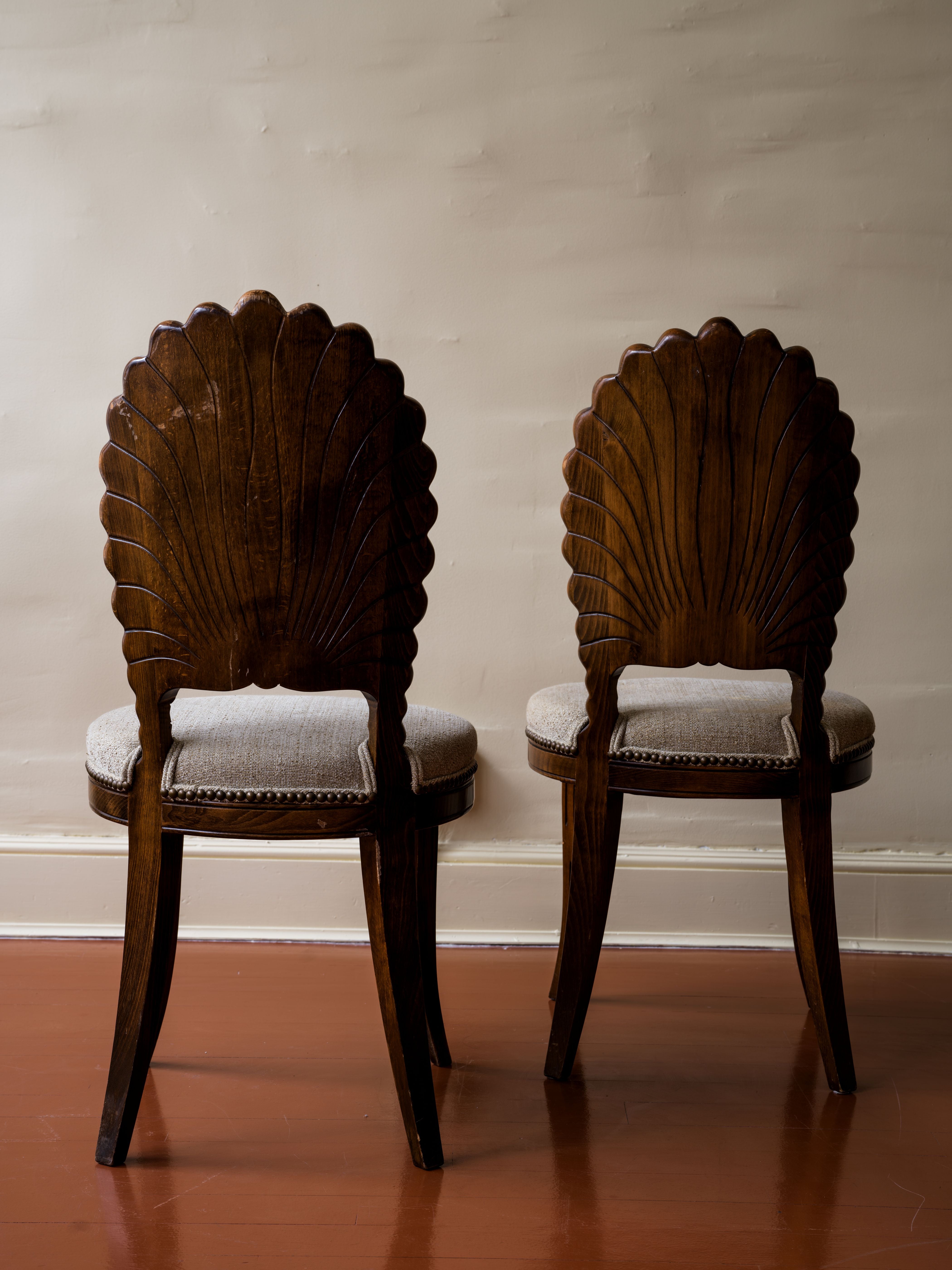 Grotto Style Side Chairs, Pair