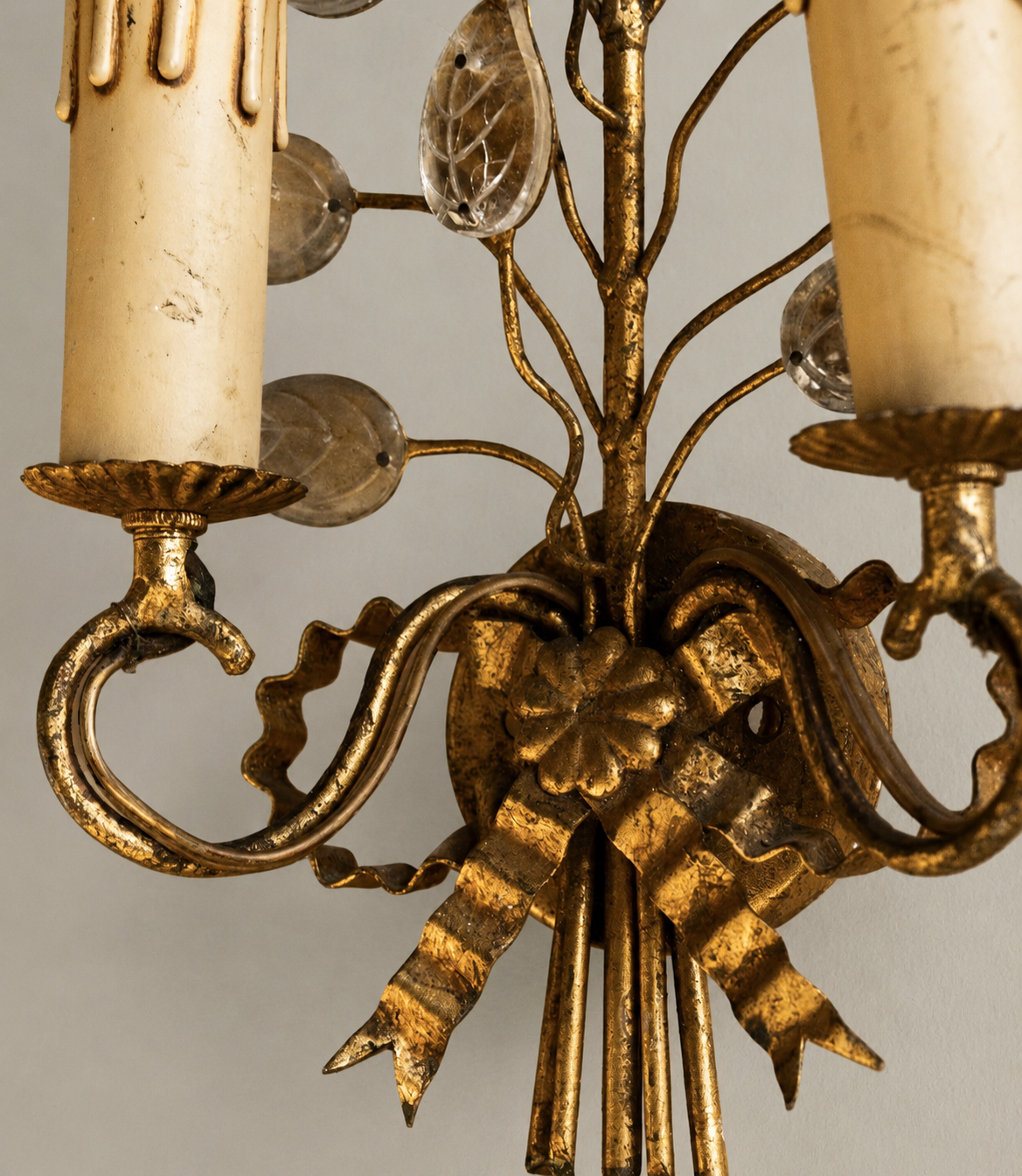 Gilded Flower Stem Sconce