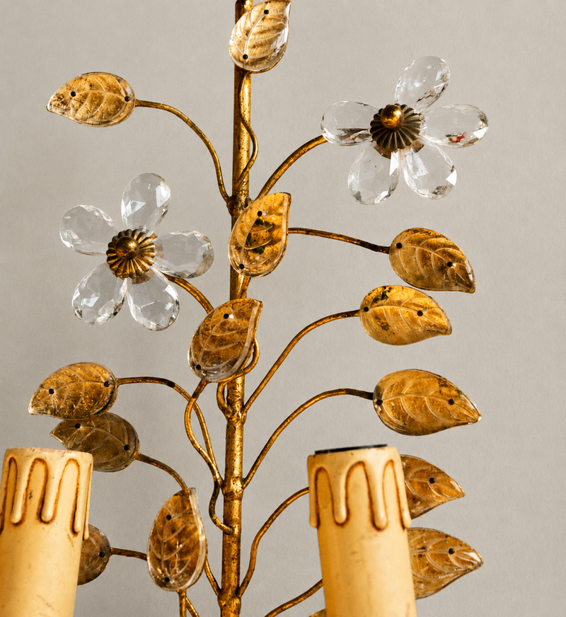 Gilded Flower Stem Sconce