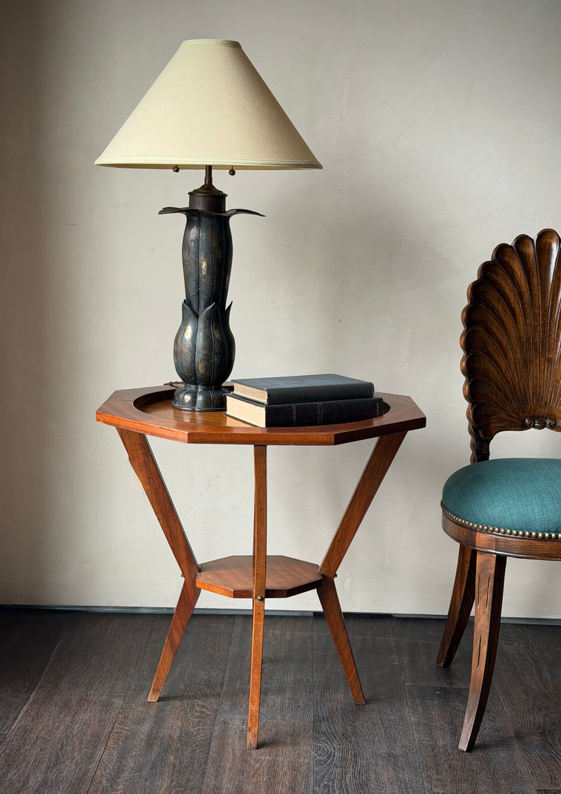 Italian Modernist Wood Side Table, 1950s