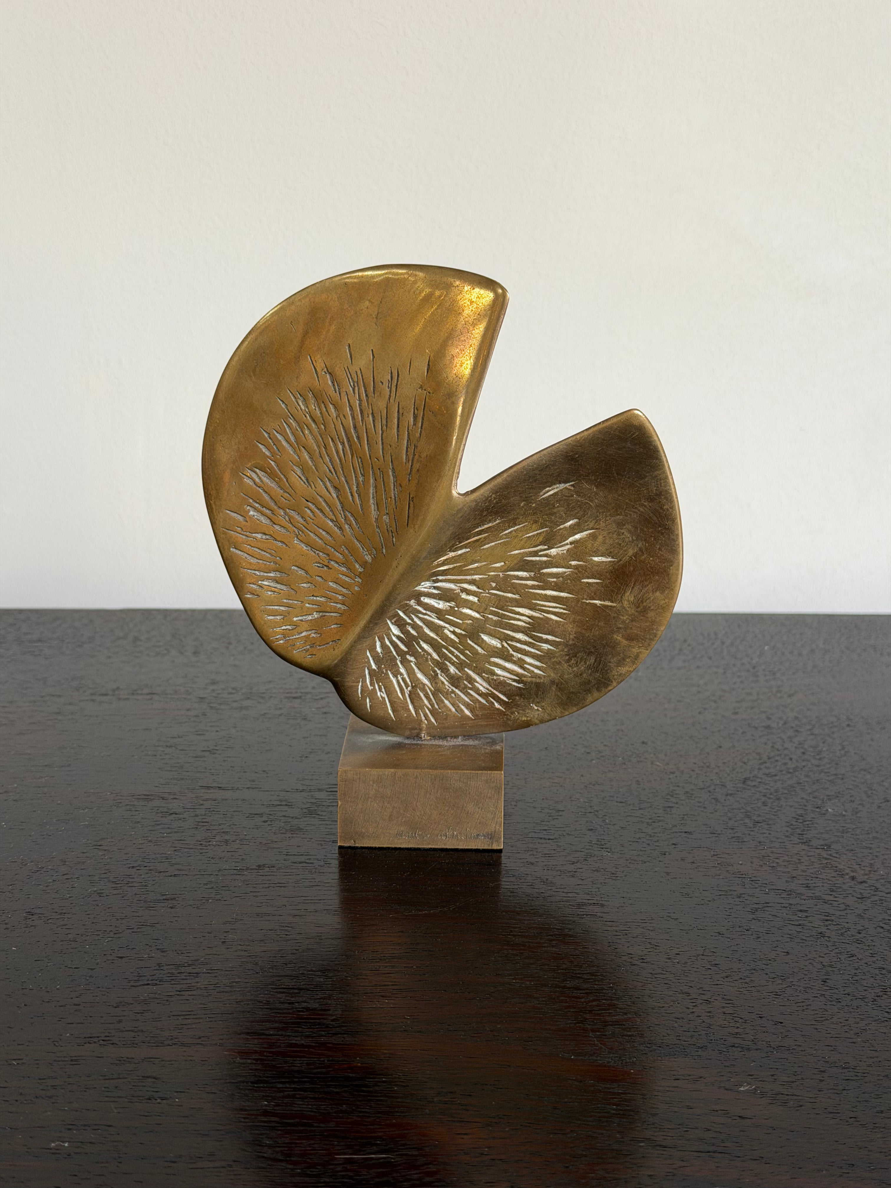 French Vintage Abstract Brass Sculpture