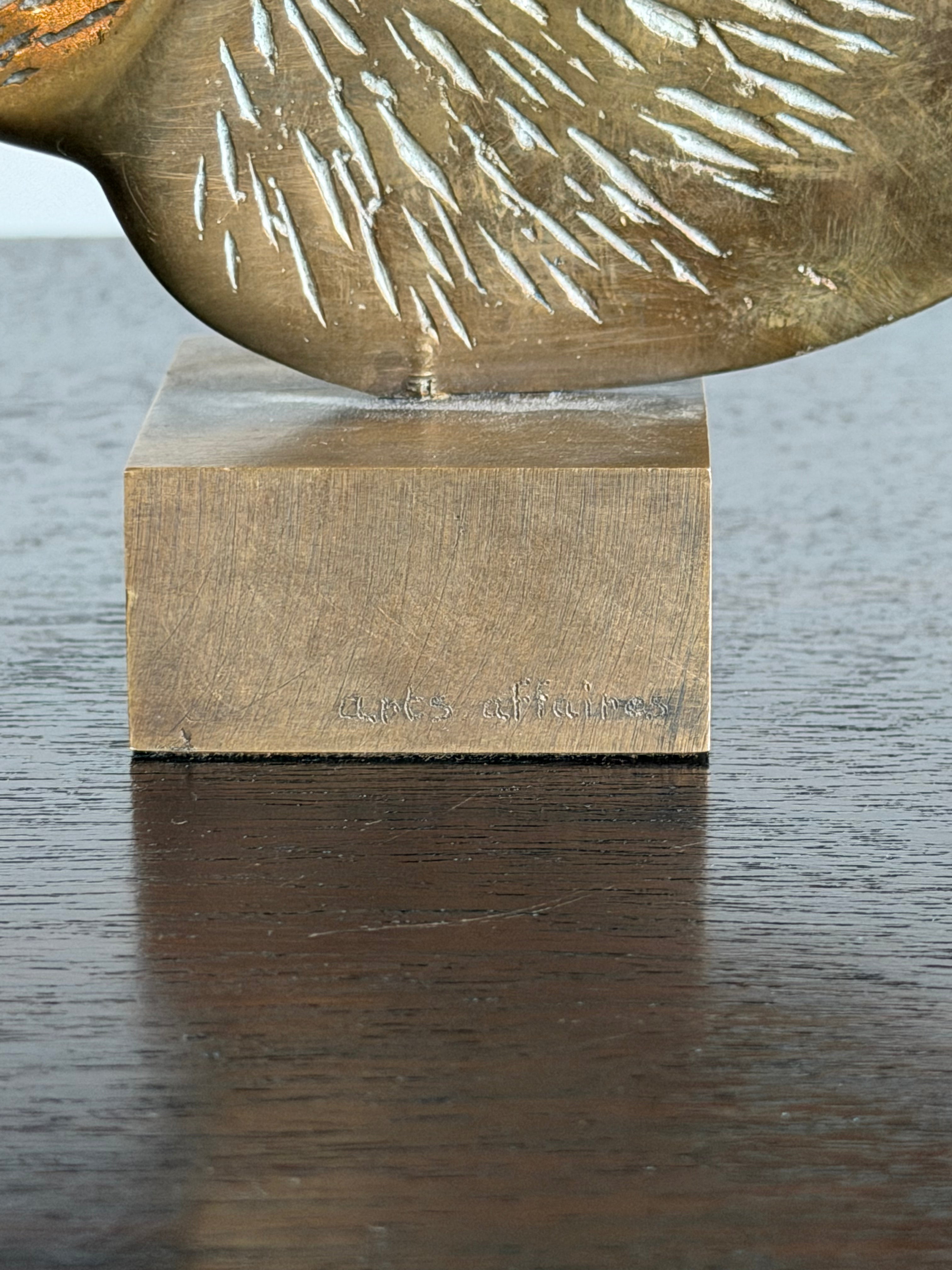 French Vintage Abstract Brass Sculpture