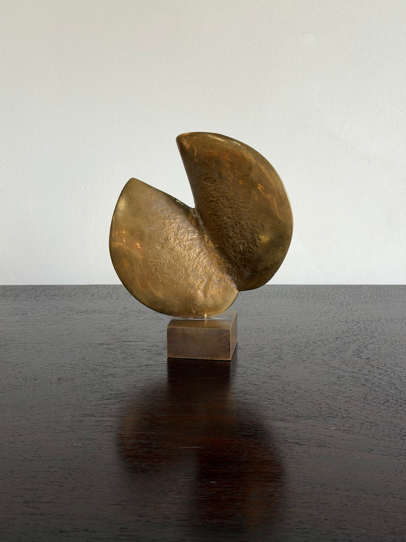 French Vintage Abstract Brass Sculpture