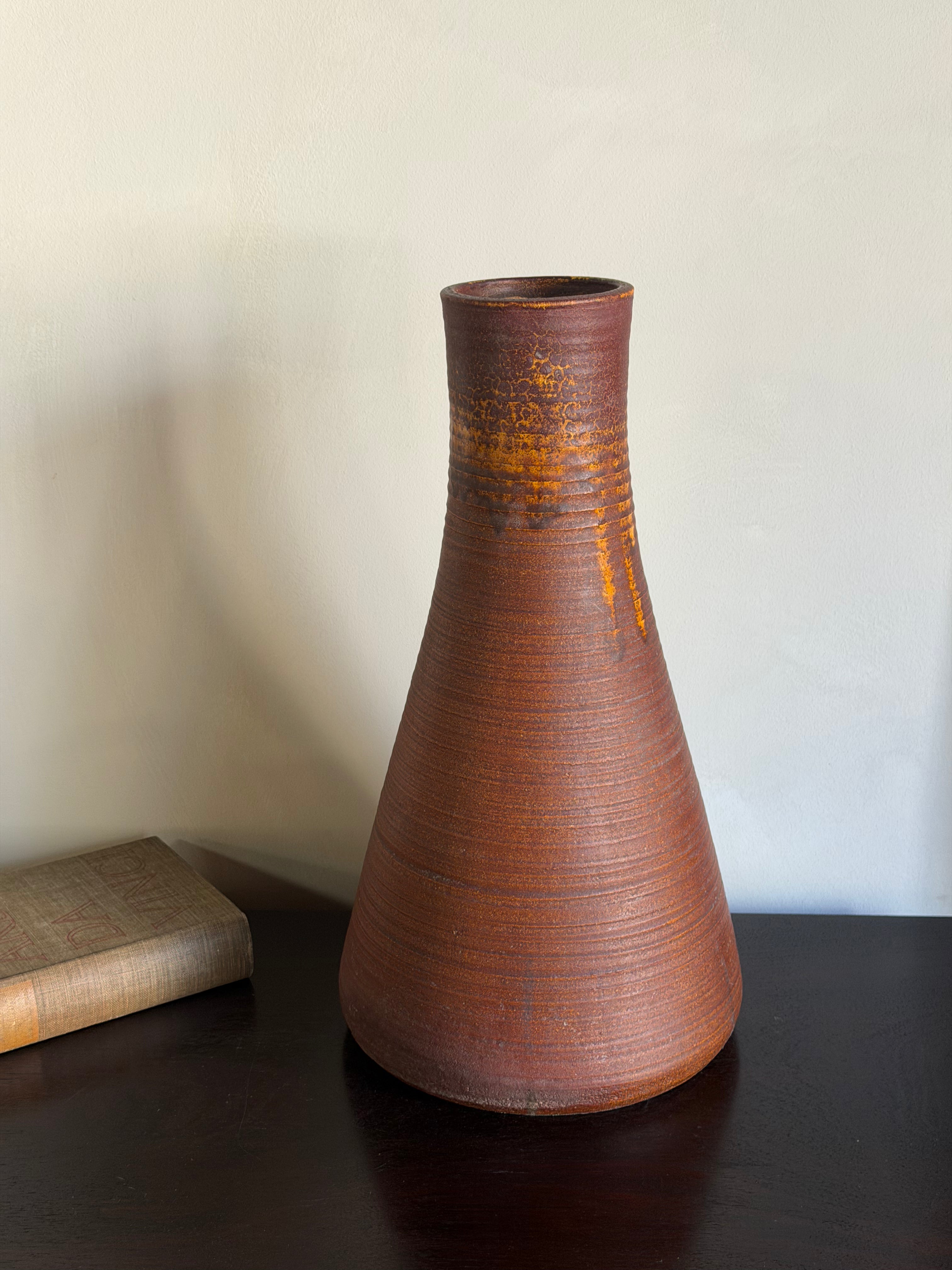 French Accolay Ceramic Vase, Mid Century