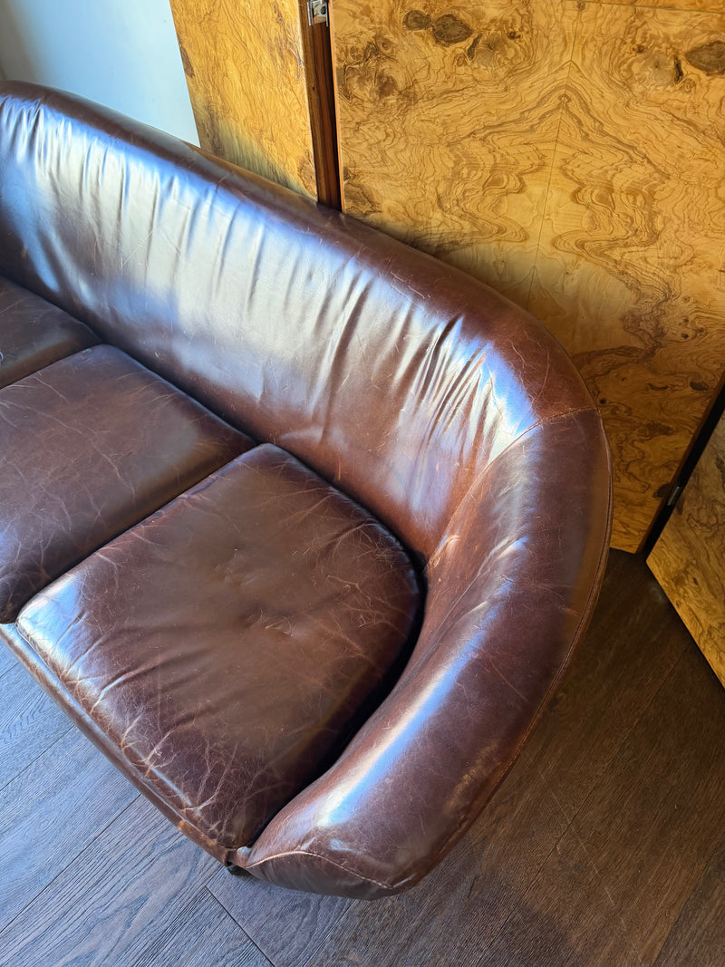 Swedish Mid-Century Leather Pod Sofa, 1960s