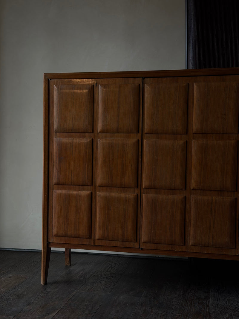 Sculpted Panel Walnut Credenza
