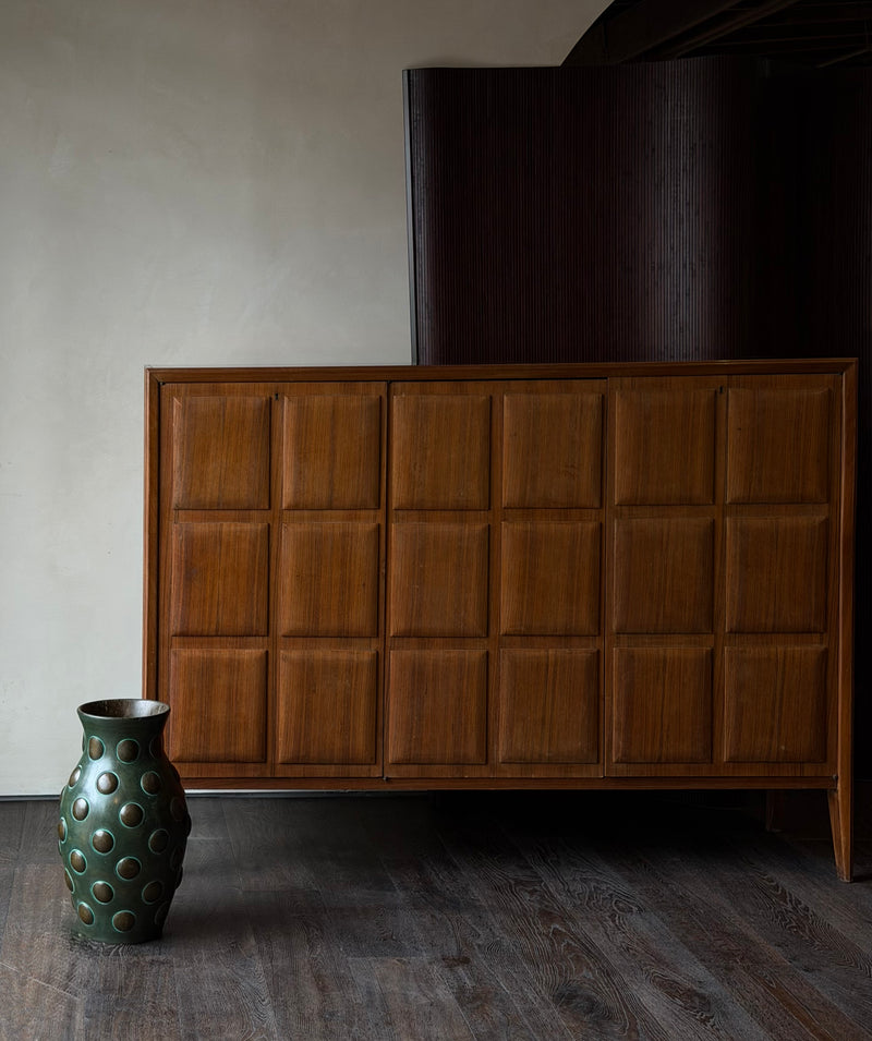 Sculpted Panel Walnut Credenza