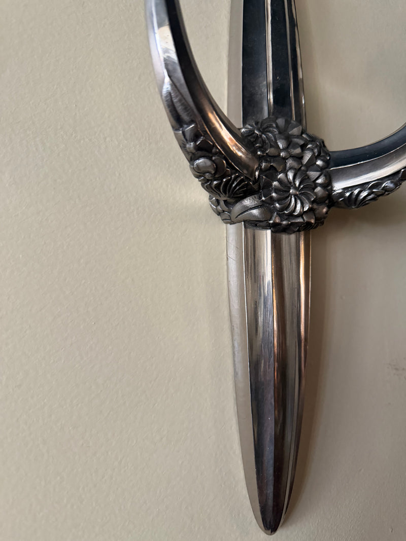 French Art Deco Silver Sconce, Pair