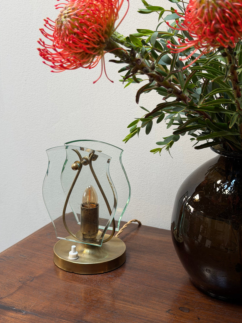 Mid Century Italian Glass Table Lamp