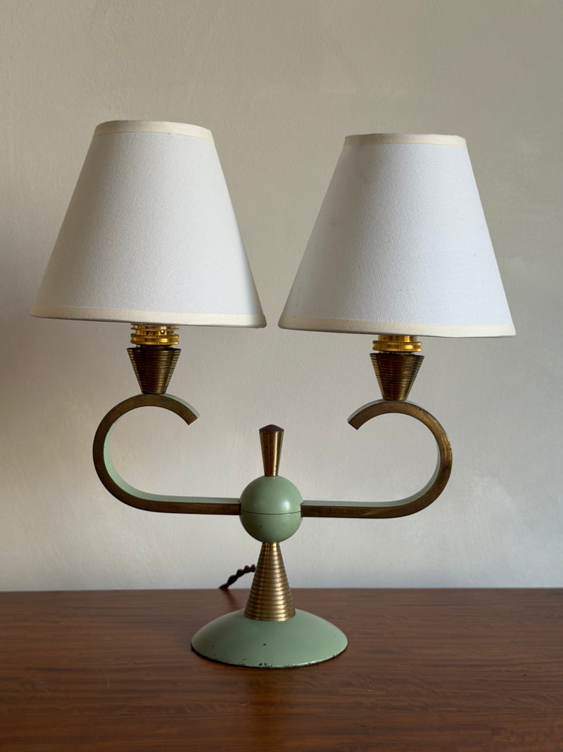 French Art Deco Table Lamps, Pair