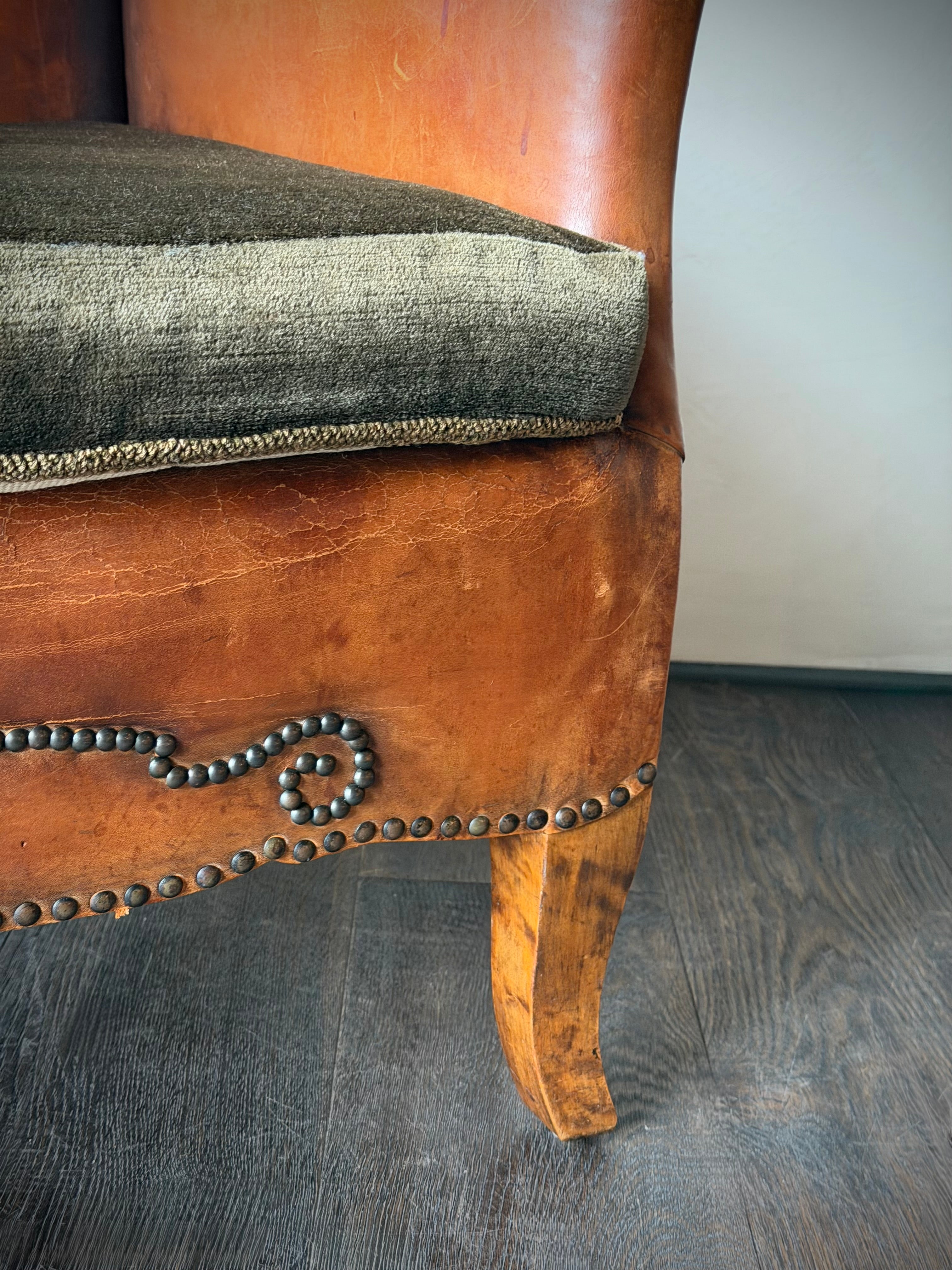 1920s Leather Club Chair Attributed to Otto Schulz