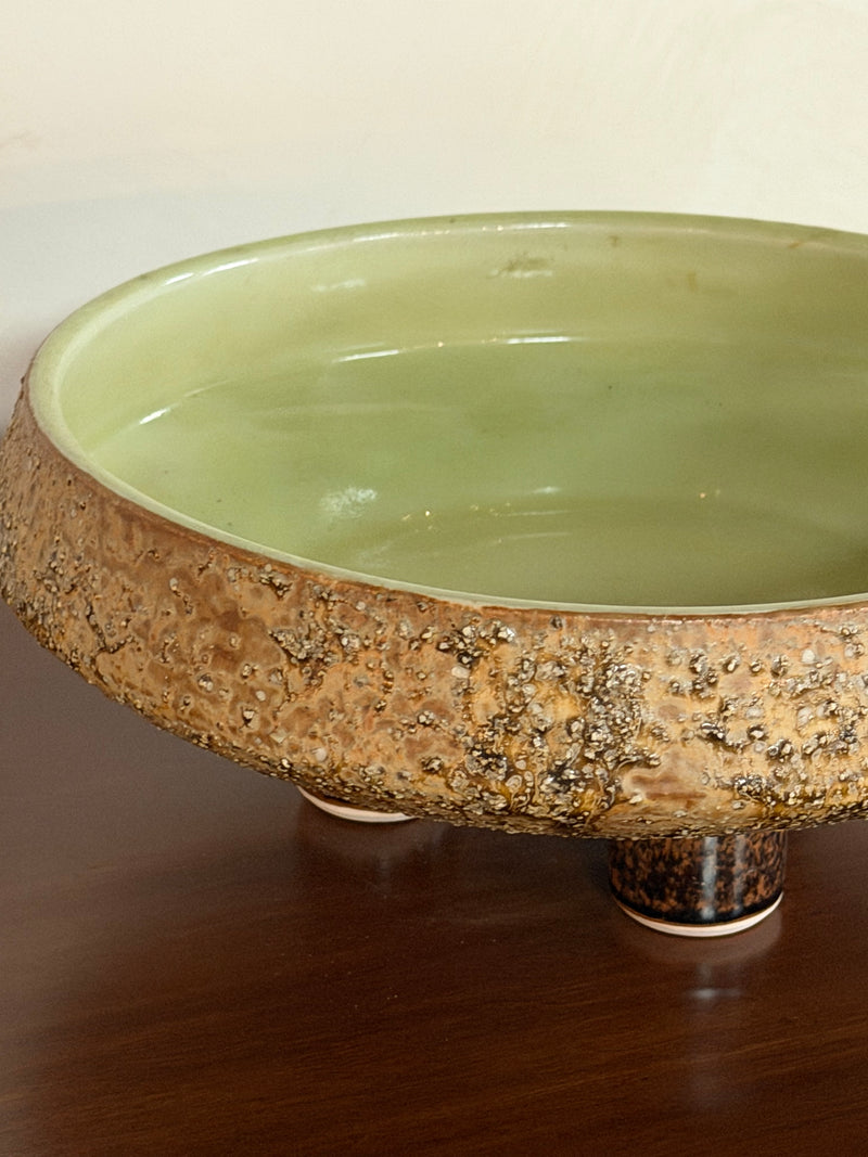 Vintage Japanese Footed Pottery Dish