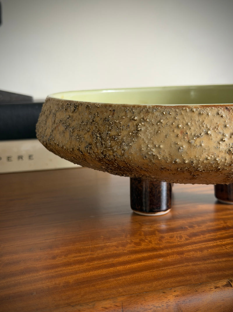 Vintage Japanese Footed Pottery Dish