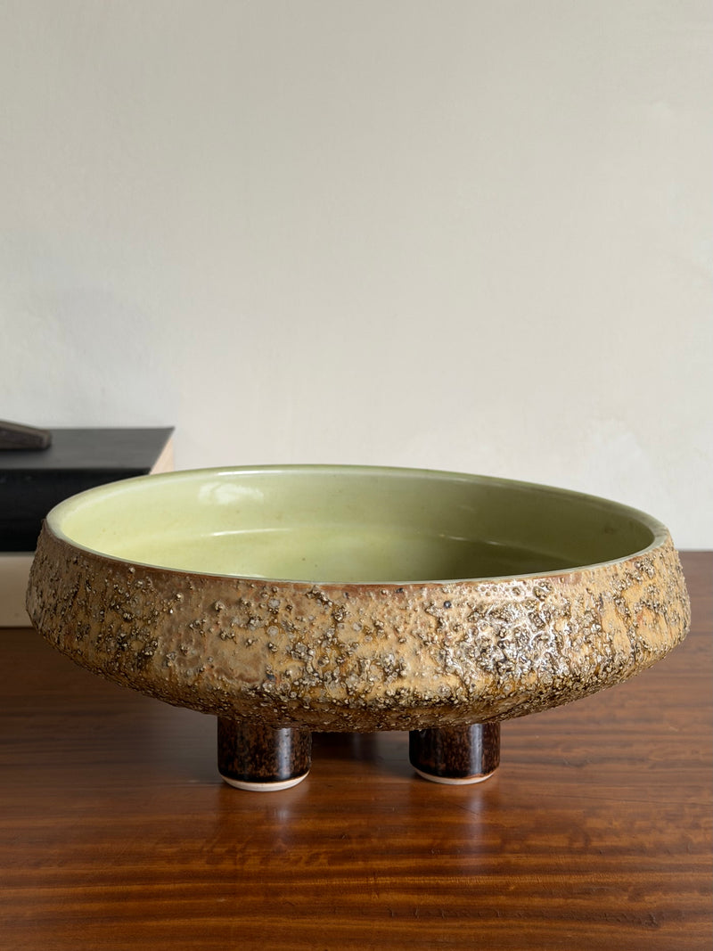 Vintage Japanese Footed Pottery Dish