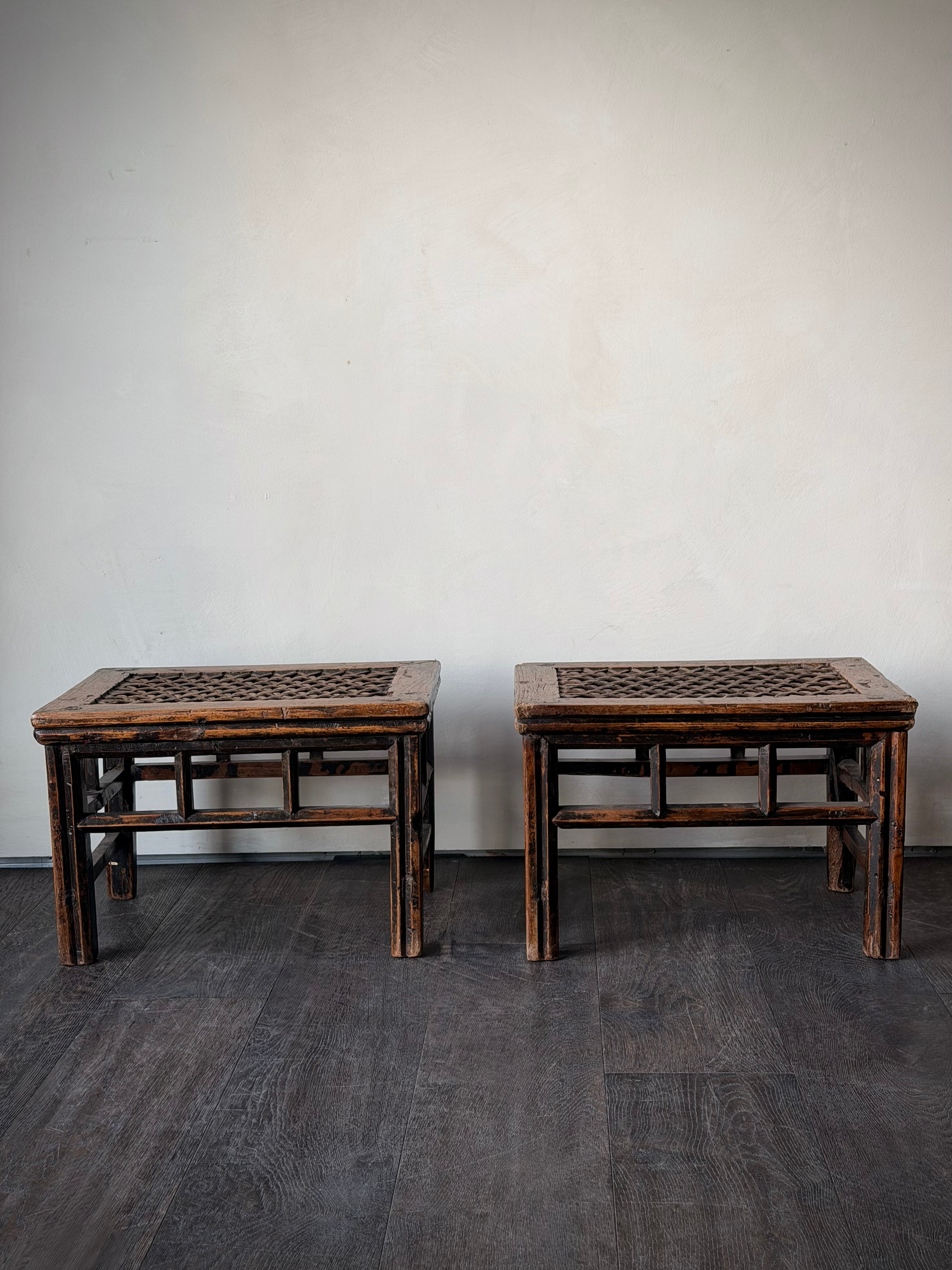 19th Century Chinese Provincial Stools, Pair