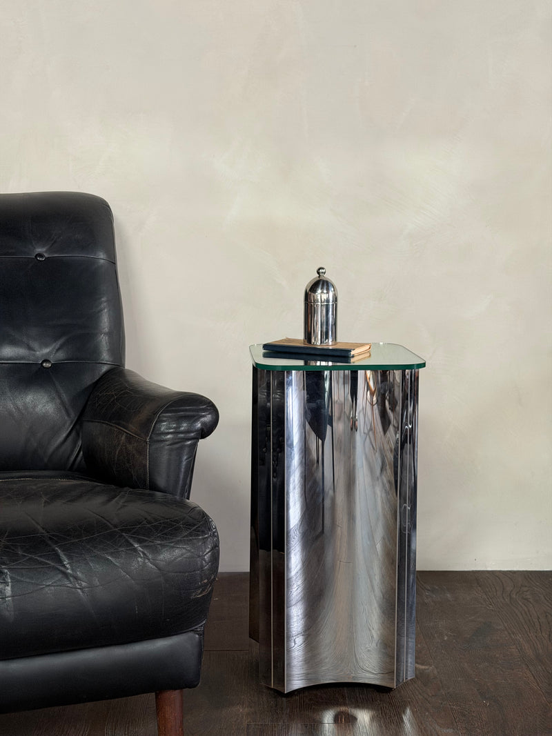 C. Jeré Chrome Pedestal Side Table, c. 1970s