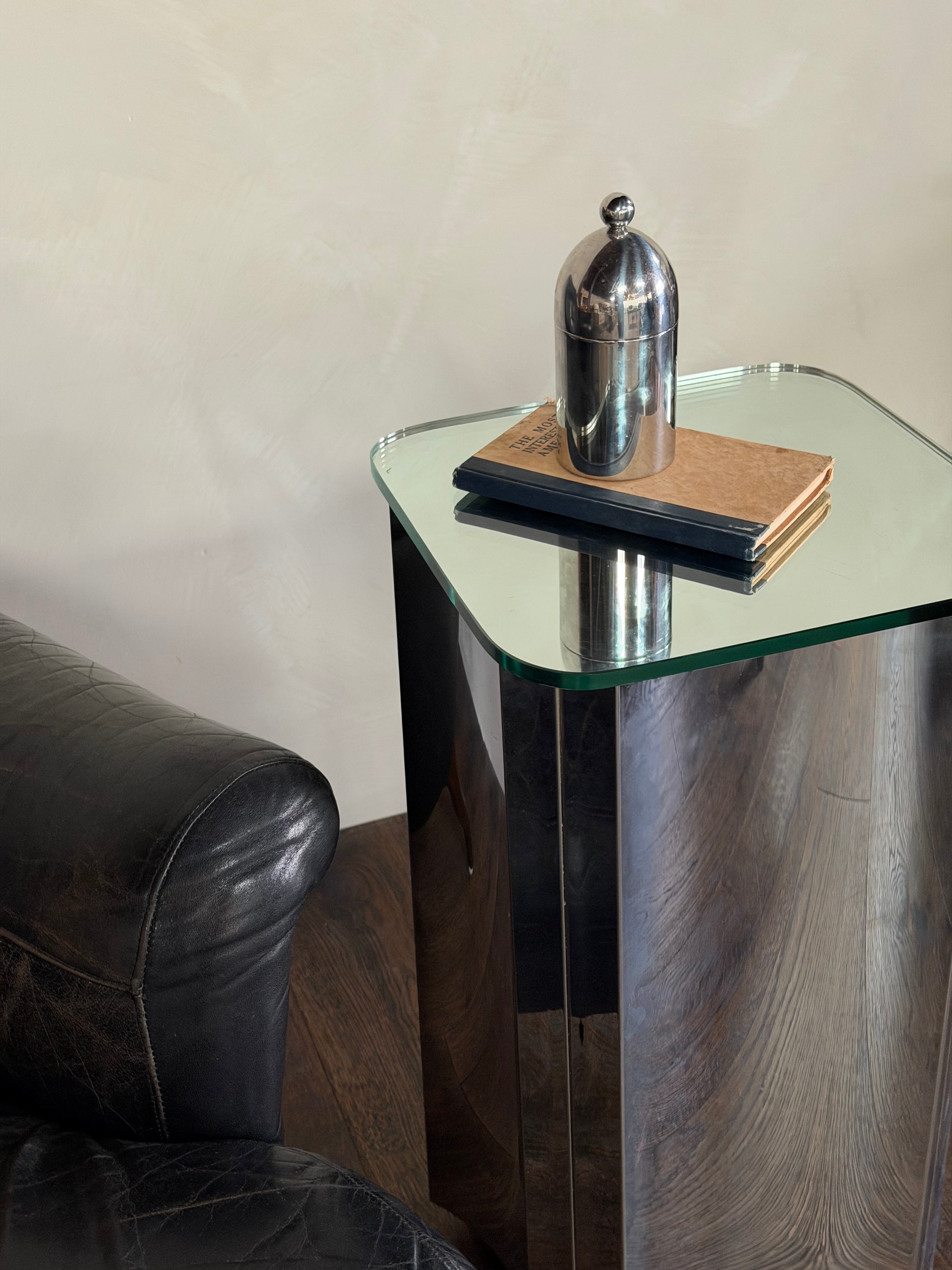 C. Jeré Chrome Pedestal Side Table, c. 1970s