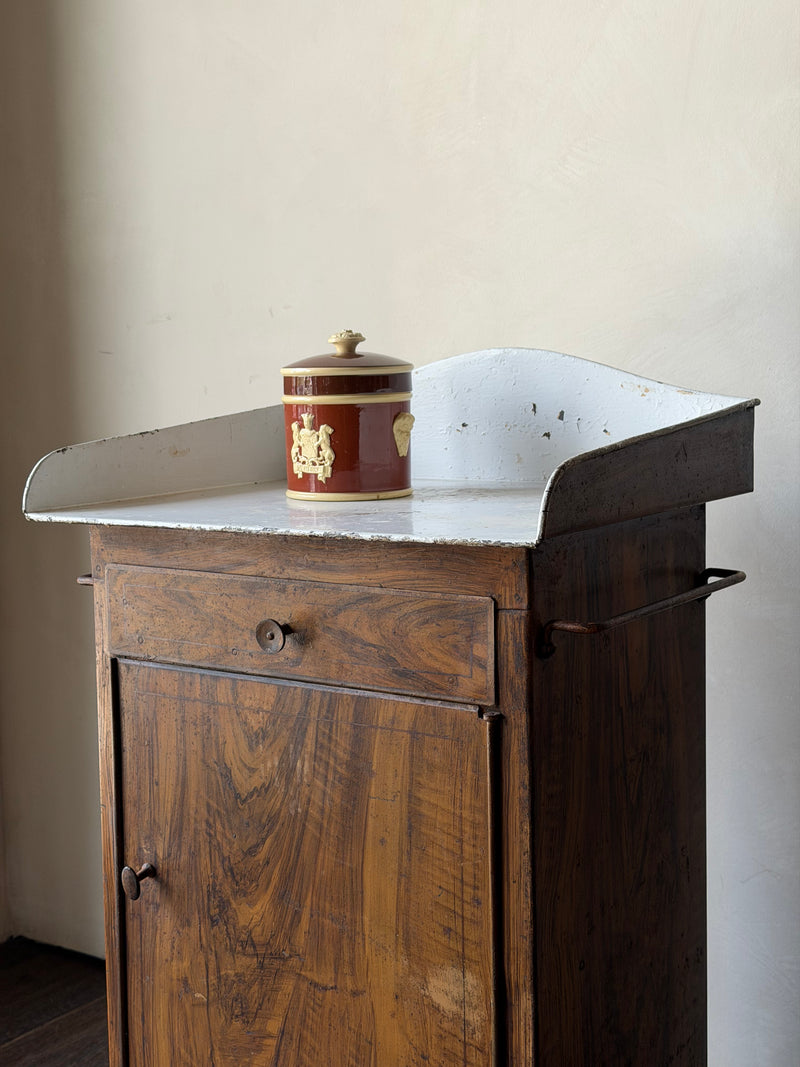 Vintage Faux Bois Metal Bathroom Cabinet