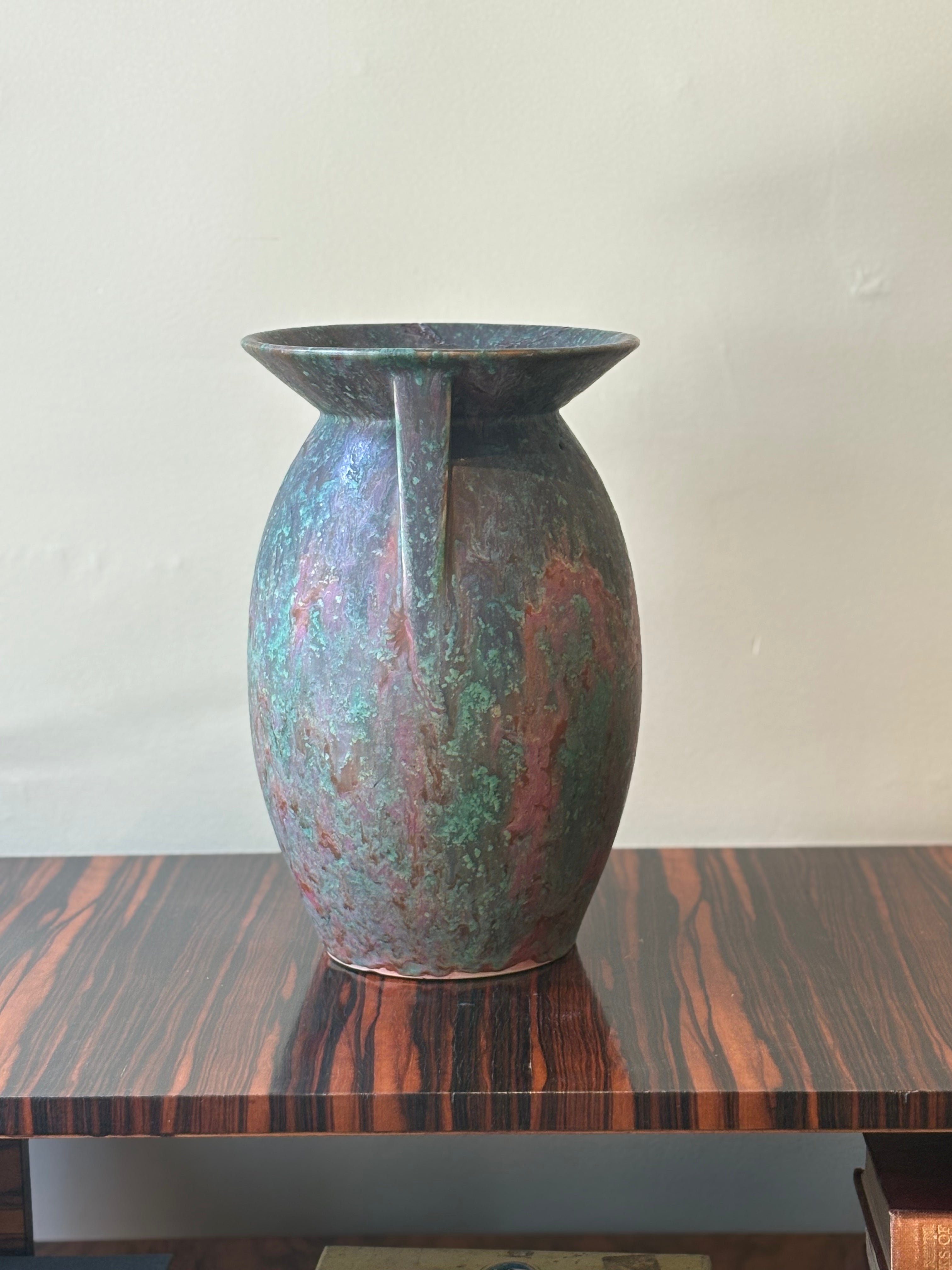 Patinated Glazed Ceramic Vase