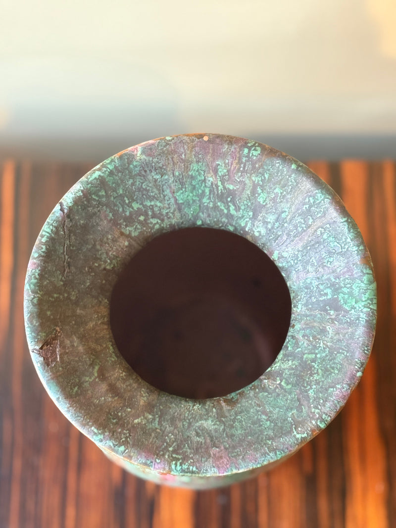Patinated Glazed Ceramic Vase