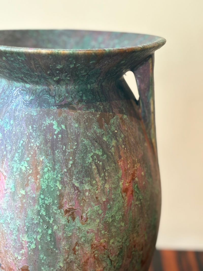 Patinated Glazed Ceramic Vase