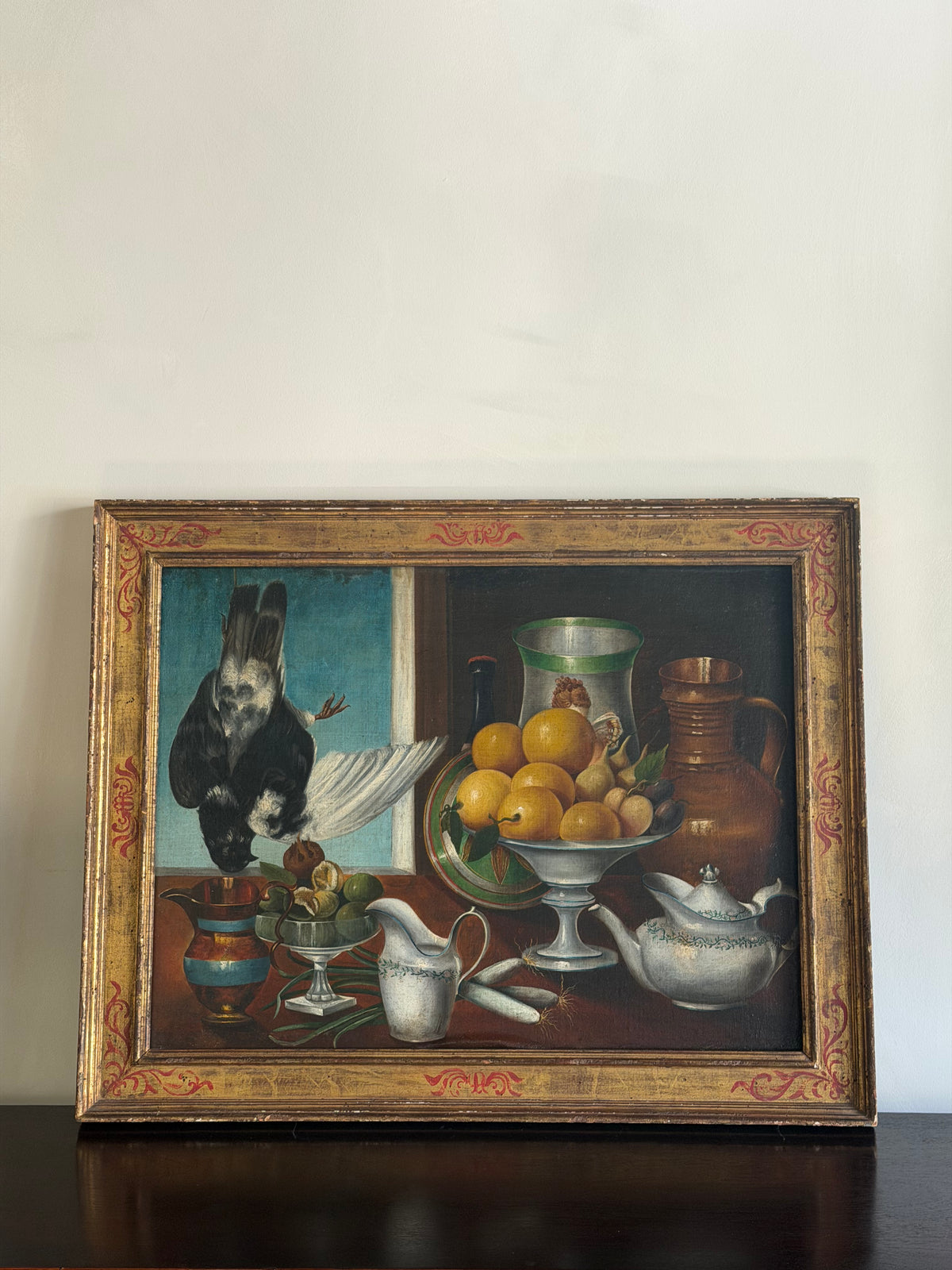 Antique French Still Life with Fruit and Game, 18th Century