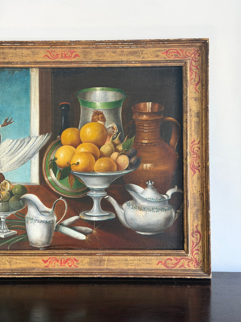 Antique French Still Life with Fruit and Game, 18th Century