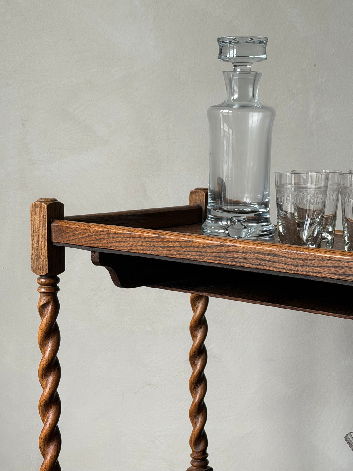 English Barley Twist Drinks Bar Cart