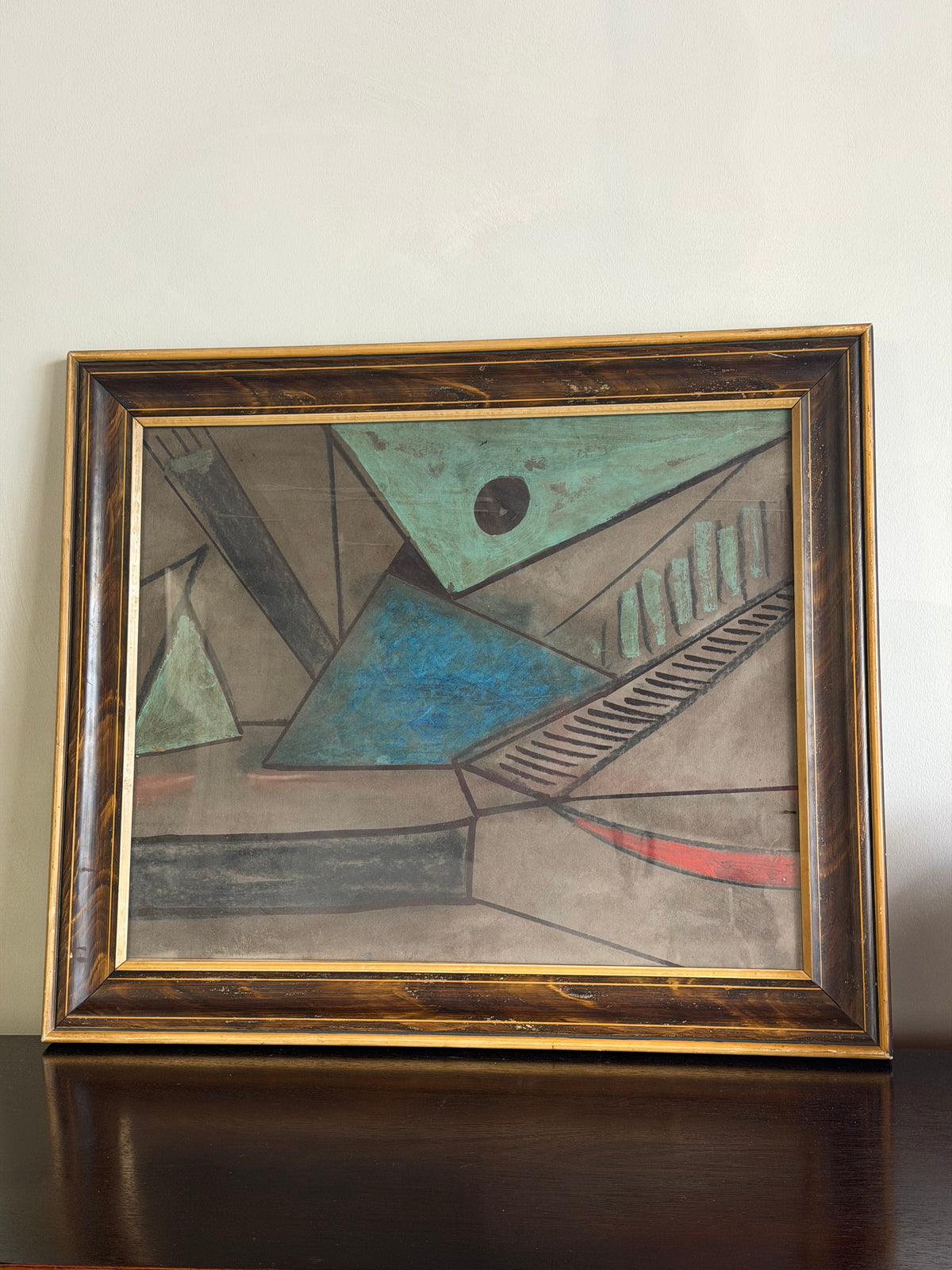 Mid-Century Cubist Abstract Composition