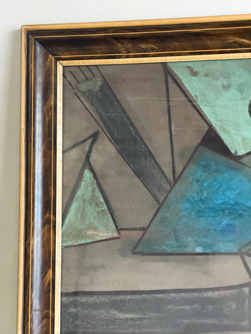 Mid-Century Cubist Abstract Composition