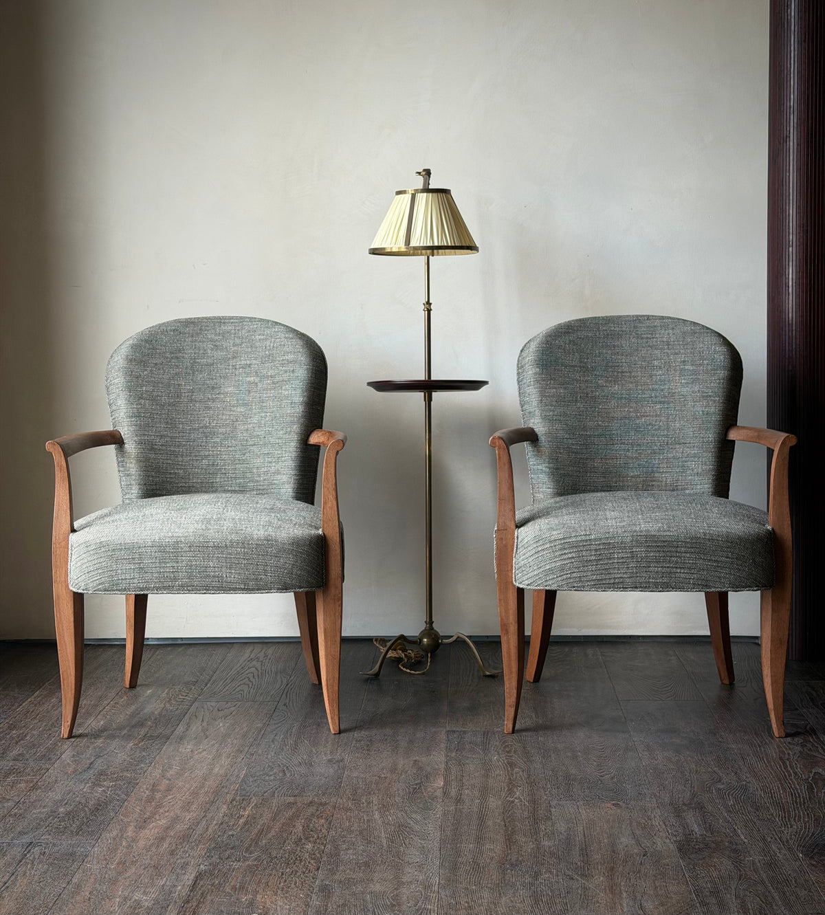 Pair of French Walnut Armchairs, circa 1940s