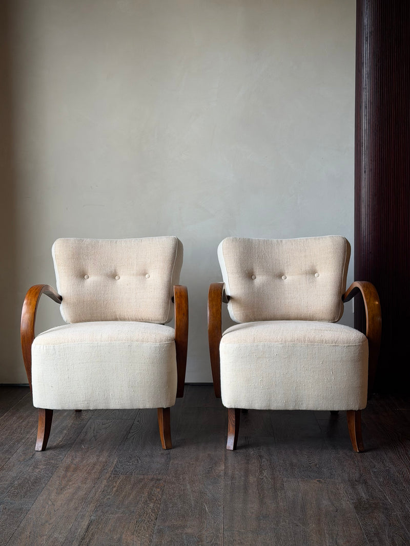 Pair of French Sculptural Lounge Chairs, circa 1910
