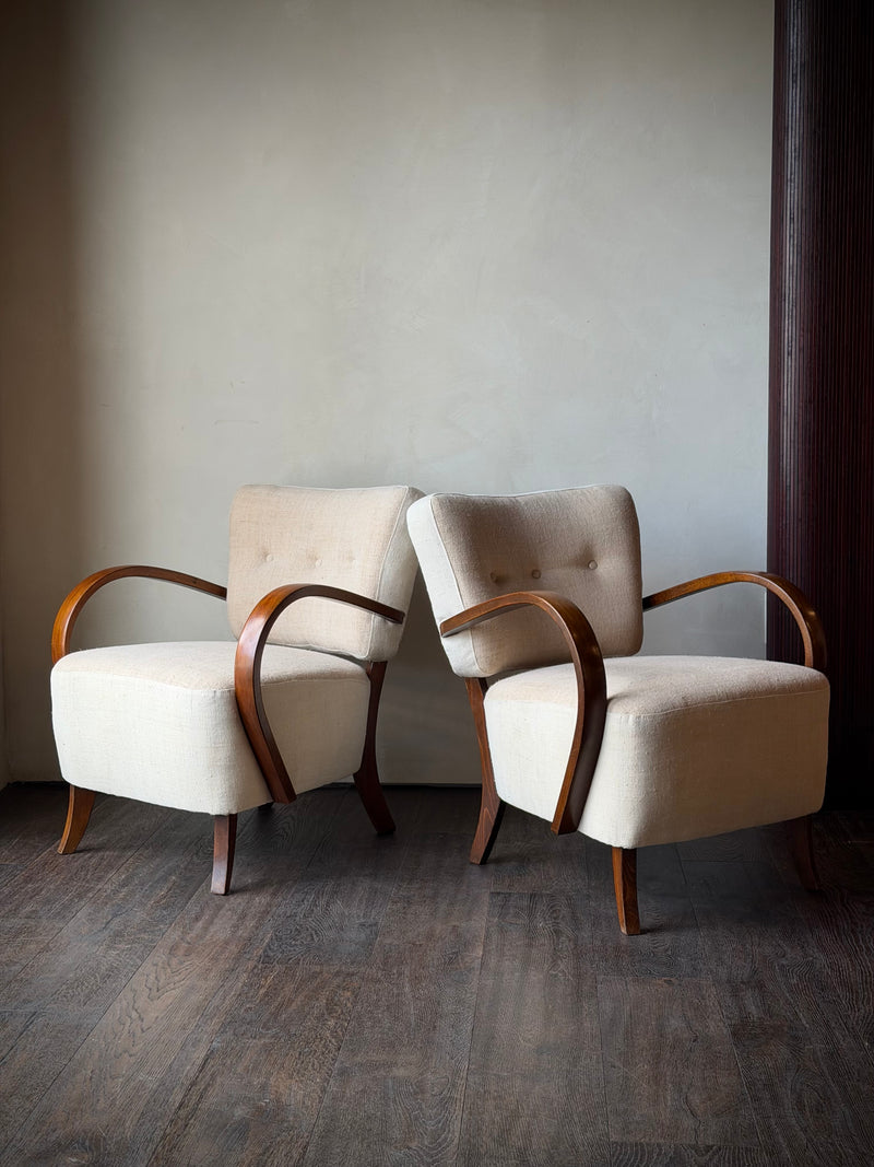 Pair of French Sculptural Lounge Chairs, circa 1910