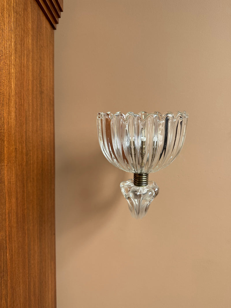 Glass Wall Sconces, Pair